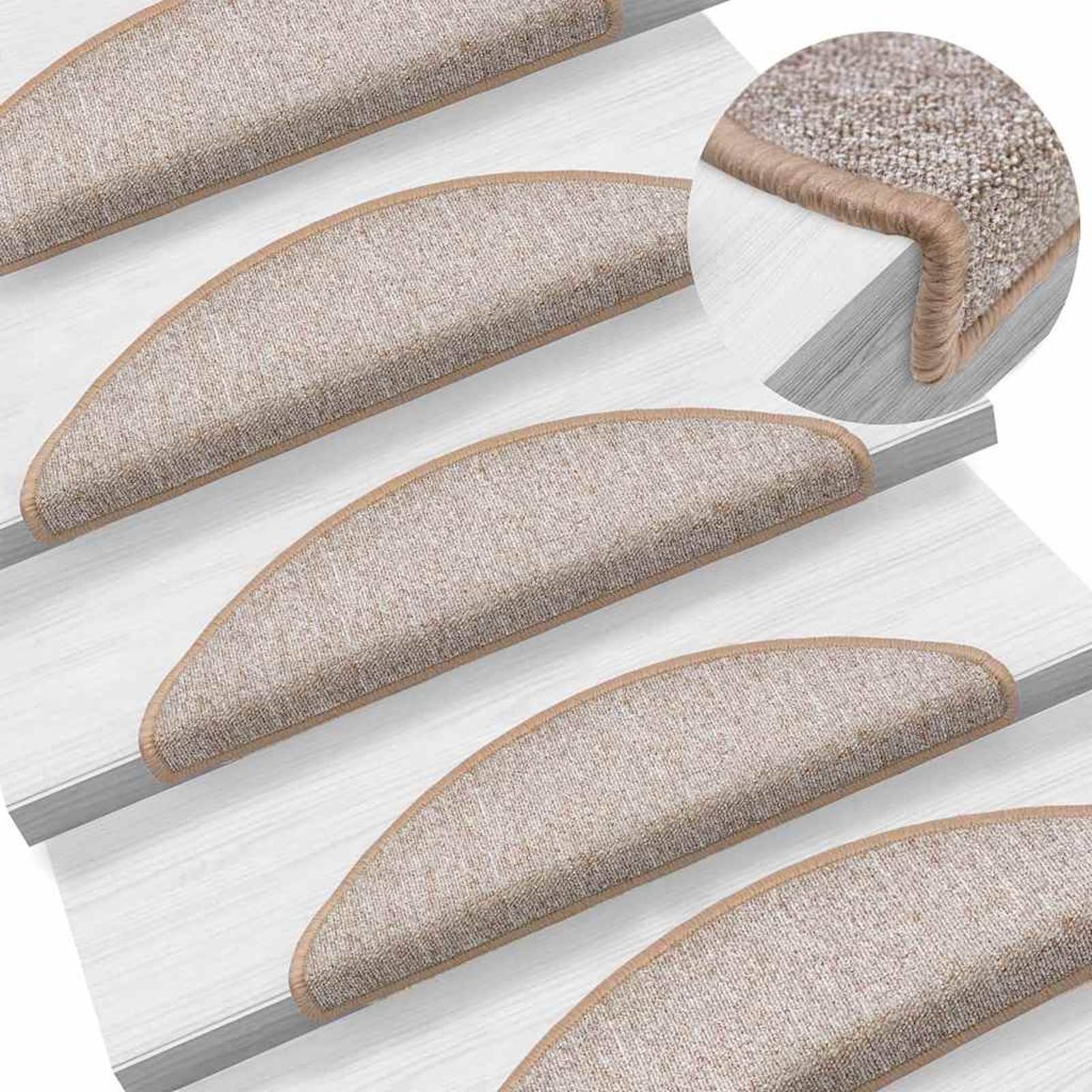 Tidyard Tapis d'escalier 30 pcs Marron 56x17x3 cm, Tapis Escalier Tapis de Sécurité pour Sol Protection, Aînés et Animaux