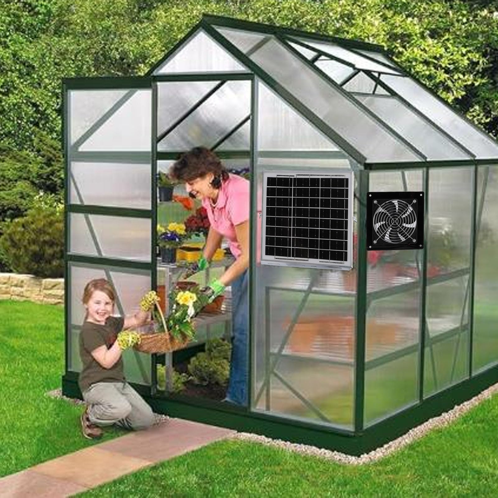 Solarbetriebener Abluftventilator, Hochgeschwindigkeits-Solar-Ventilationsventilator-Set für Gewächshaus, Hühnerstall, 8 W, Langlebiger Kunststoff