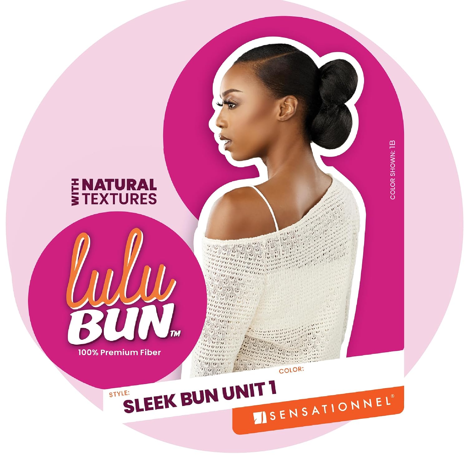 Sensationnel Lulu Bun Hairextensions - Sleek Bun Unit 1 Synthetic Quick and Easy Wear Hair with Natural Textures (1 JETBLACK)