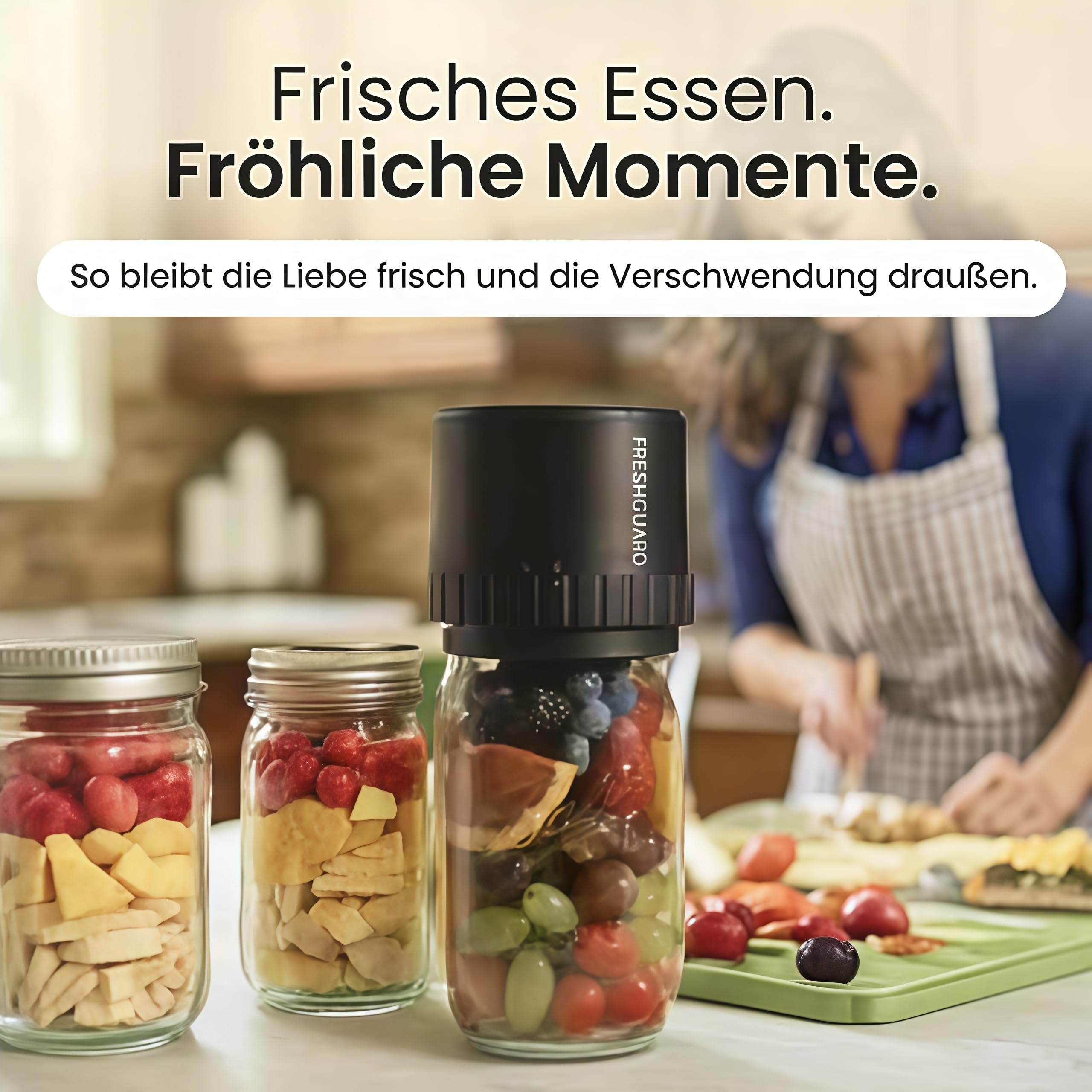 Eco Seal Pro tragbarer Vakuumversiegler mit Leistungsstarkem Akku und EIN‑Knopf‑Bedienung für Camping und Picknick (Schwarz)