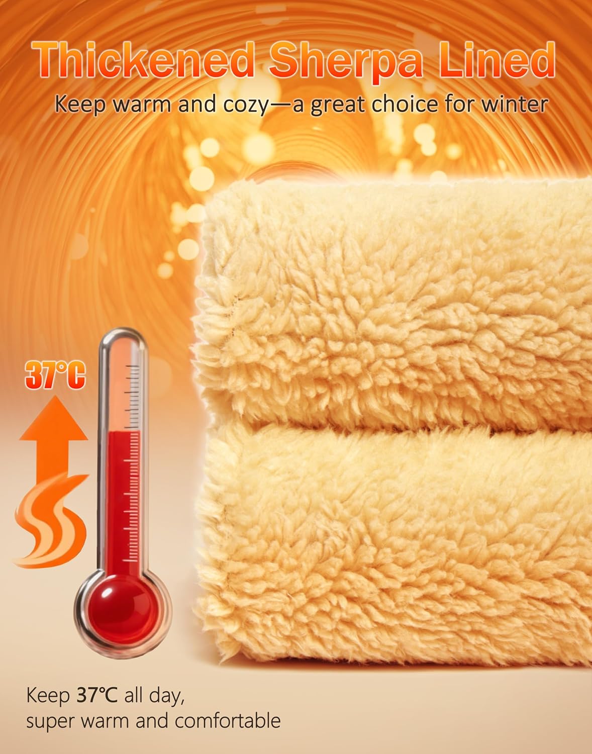 Pudolla Men's Sherpa Hoodie Pullover Winter Thick Warm Fleece Lined Hoodies Athletic Sweatshirts with Kangaroo Pouch Pocket - Image 2