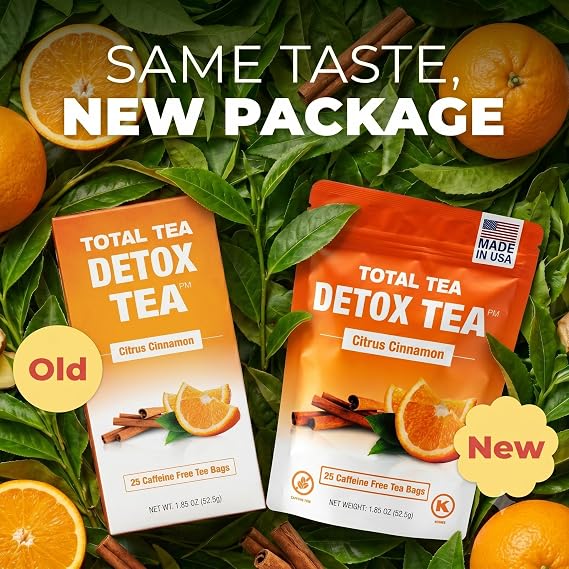 Total Tea Slimming Detox Caffeine Free Chamomile Hibiscus Ginger Root