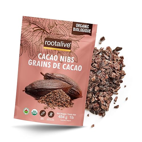 Rootalive - Puntas de cacao crudas orgánicas, puntas de cacao premium, puntas de cacao crudas ricas en antioxidantes, superalimento de cacao sin