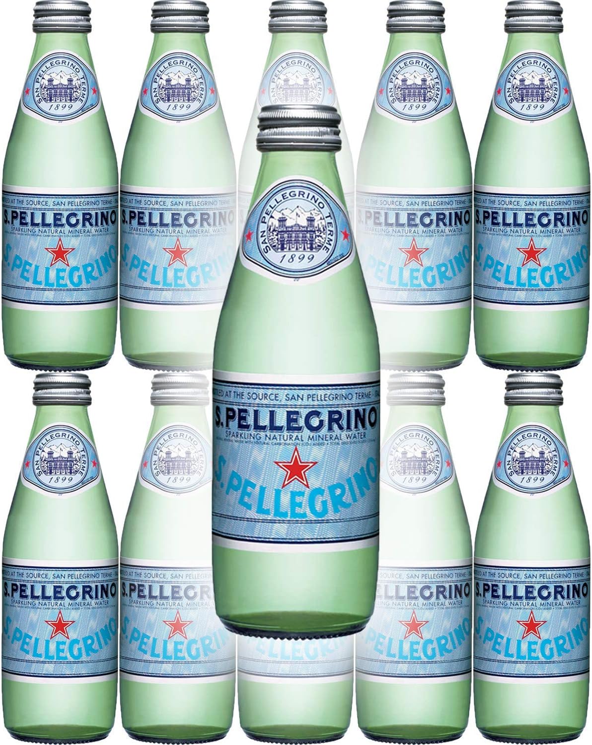 San Pellegrino Sparkling Natural Mineral Water, 8.45oz Glass Bottle (Pack of 10)