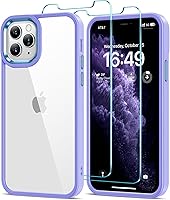 Vista 37 de HOOMIL Funda para iPhone 12/iPhone 12 Pro con 2 protectores de pantalla de vidrio templado, sin amarillamiento, protección contra caídas, arañazos