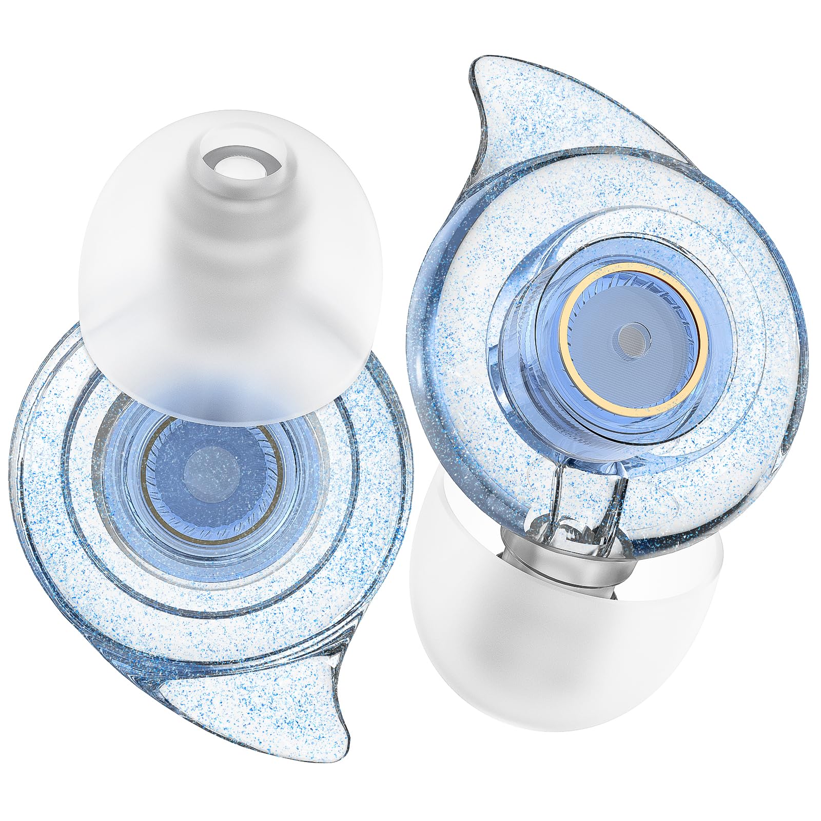 Ear Plugs for Concerts, 2 Pairs High Fidelity Ear Plugs Noise Reduction with Acoustic Filter – NRR of 22 and 24dB Silicone Ear Plugs for Festival, Nightclub, DJs, Musicians, Noisy Workplace(Blue)