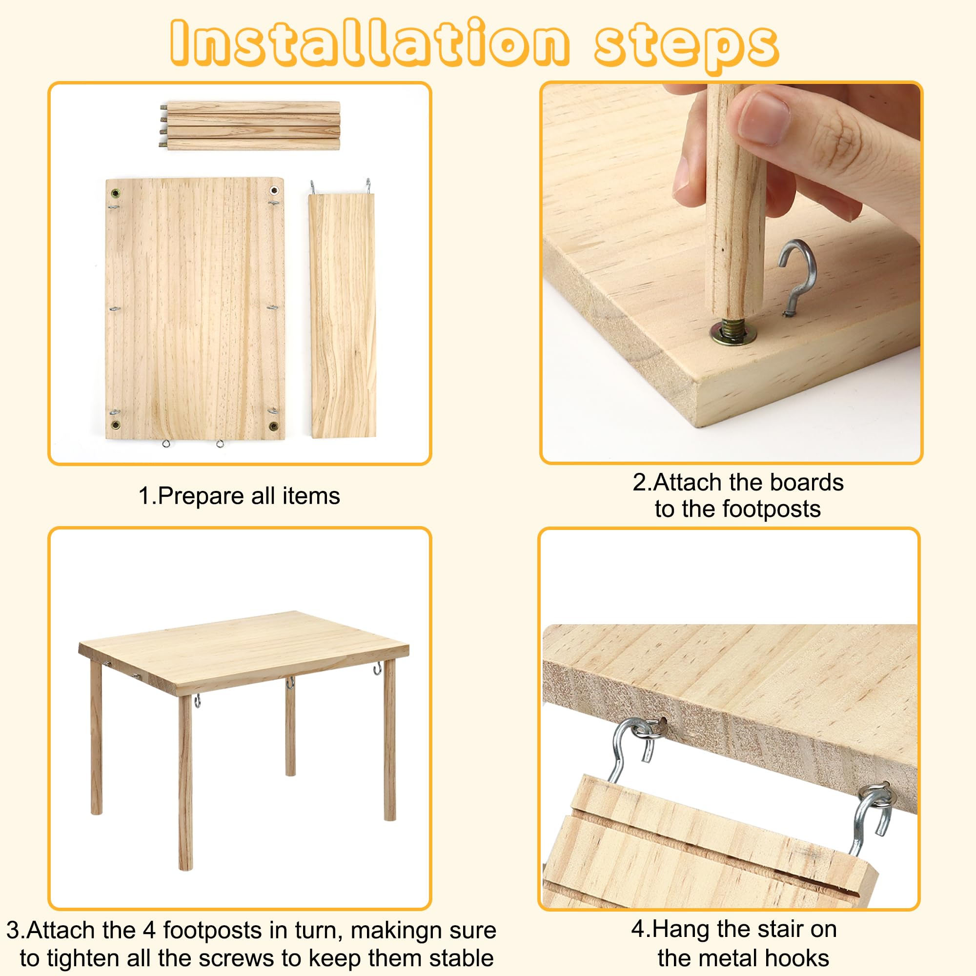 Upgrade-Meerschweinchenhaus Aus Holz – Mit Treppe, Matte & Guter Belüftung