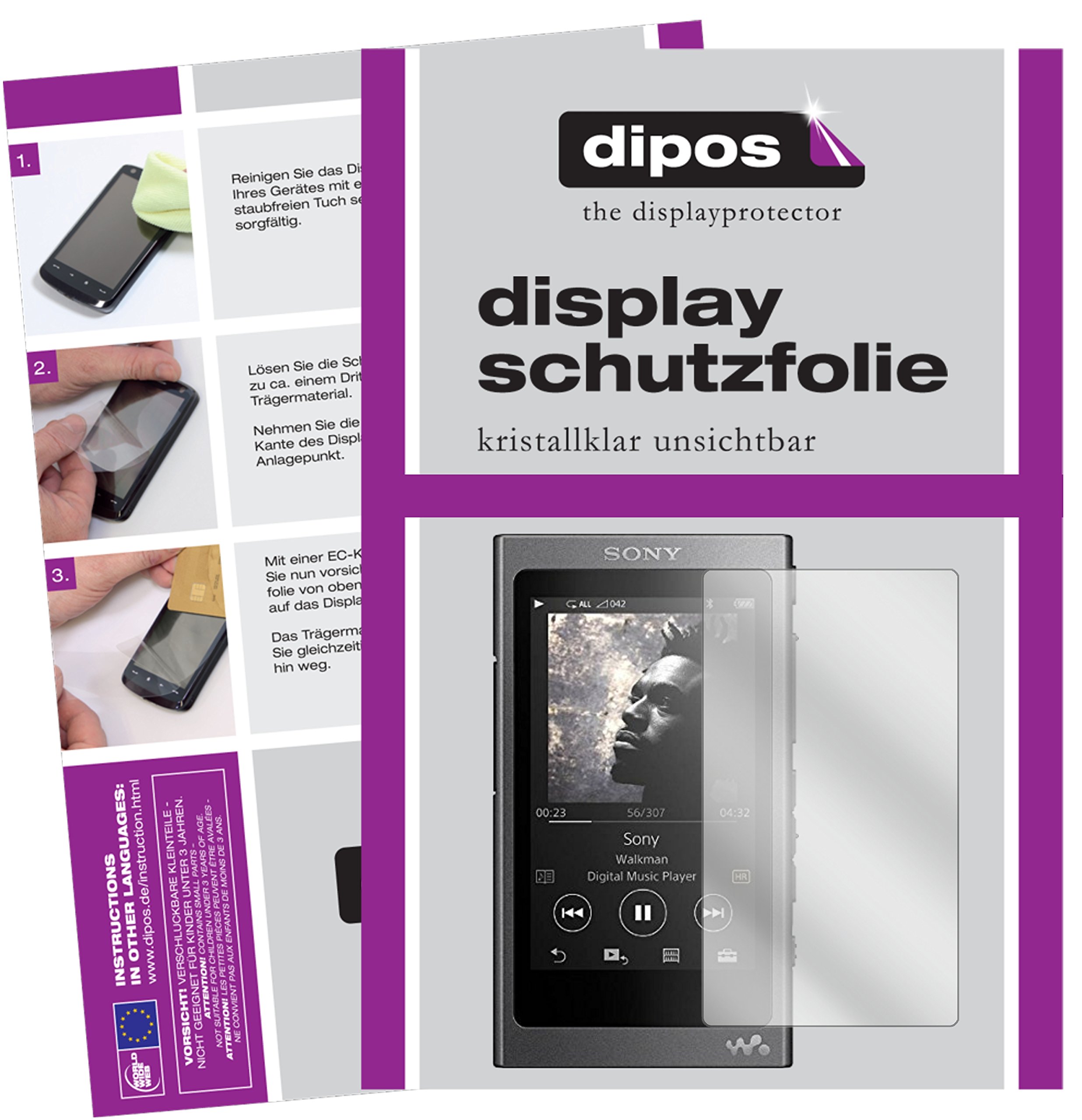 Dipos Matte Schutzfolie Für Sony Walkman NWZ-Z1050 – 2x Displayschutz Entspiegelt