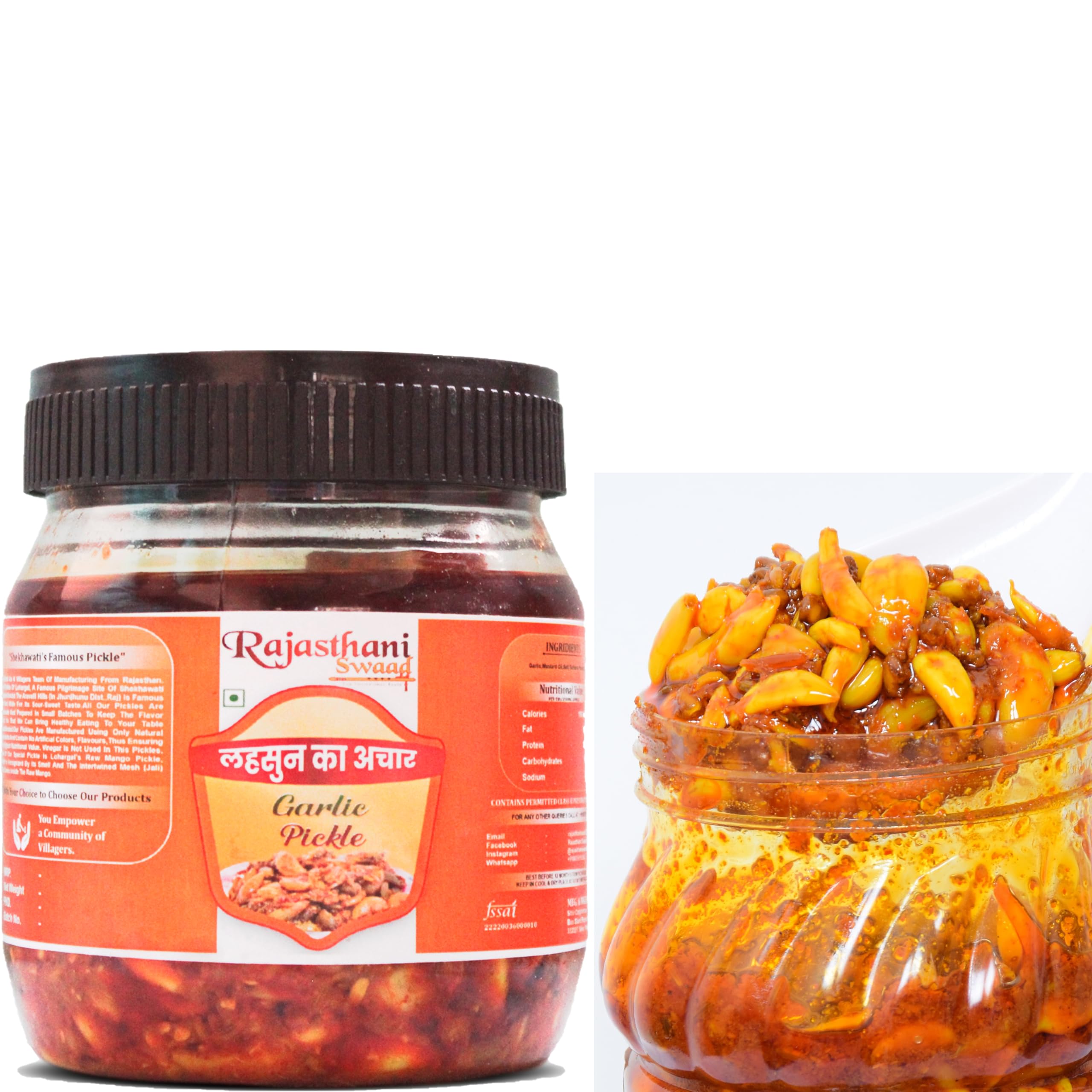 Rajasthani Swaad Lahsun Ka Achar Homemade Garlic Pickle | Marwadi Desi Lasan Achar | Less Oil | Jar Of 1 Kg (B0BGGYZ85L) Amazon Price History, Amazon Price Tracker