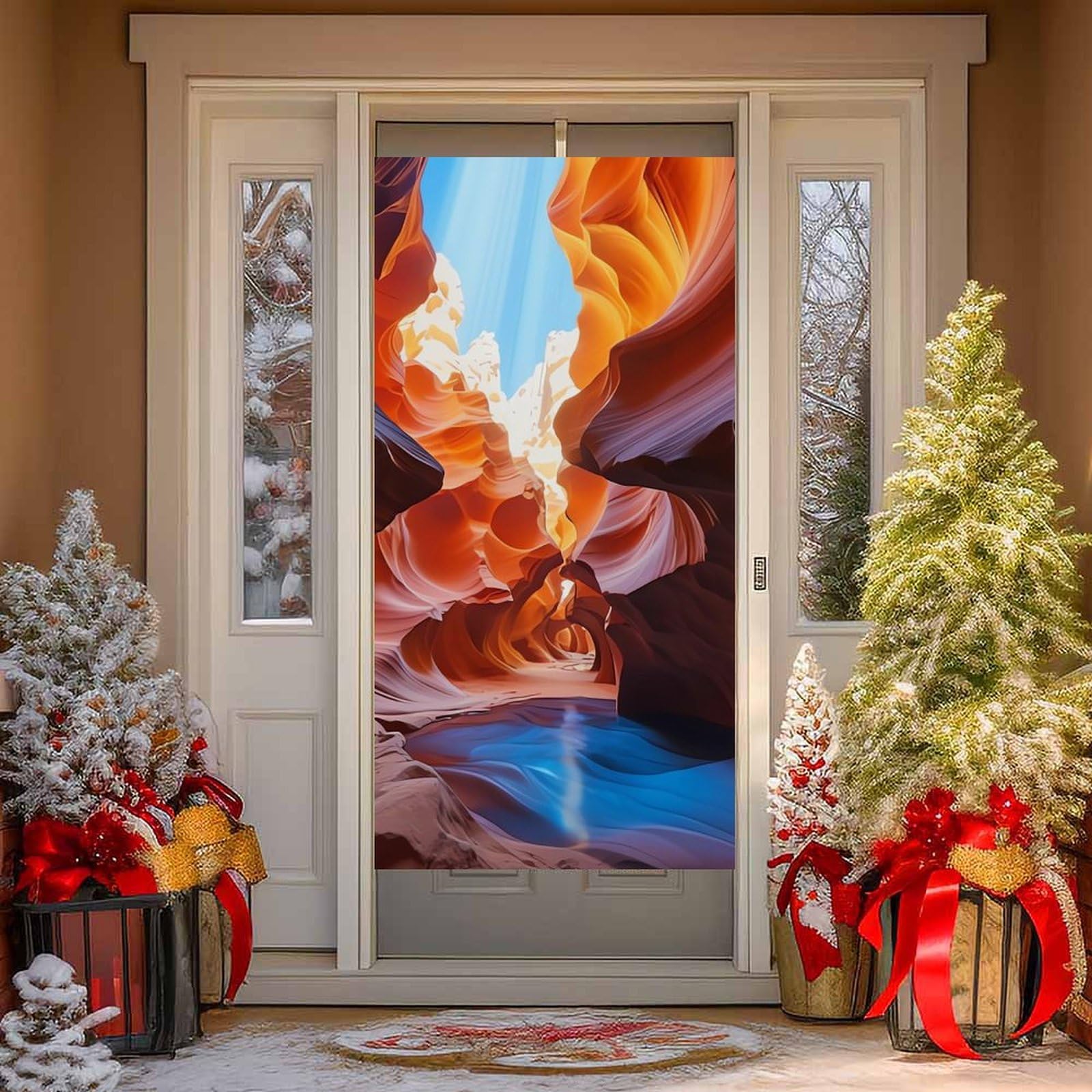 NTVOWPZO Antelope Canyon Door Curtains for Doorway Privacy Dividers Door Banner Blackout Curtains Fabric Door Window Curtain for Home Bedroom Kitchen Decor 35.4x70.9 in Decorative Banner