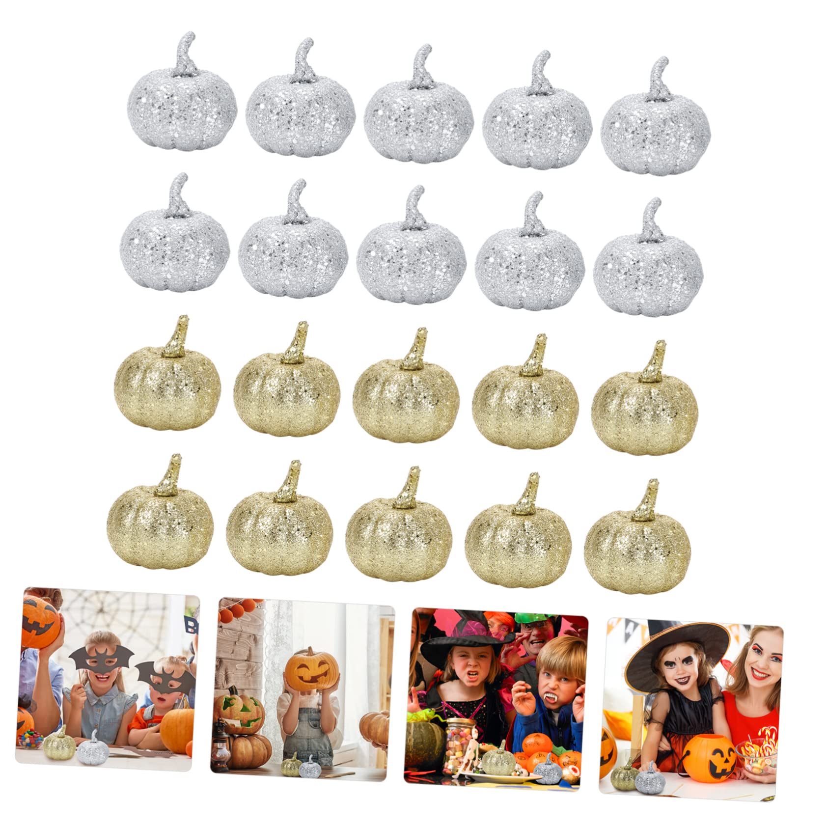 Amosfun 60stücke Kürbis Dekorationen Für Halloween Kreative Wreath Props Und Garlands Für Garten Und -projekte Hochwertige Kunststoff-Pumpkin Ornamente Mit