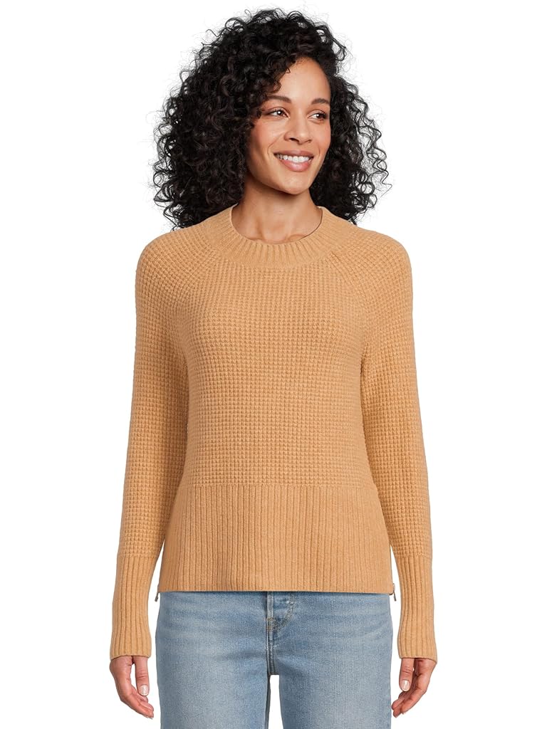 Tan L.L.Bean Supersoft Waffle Sweater Crewneck