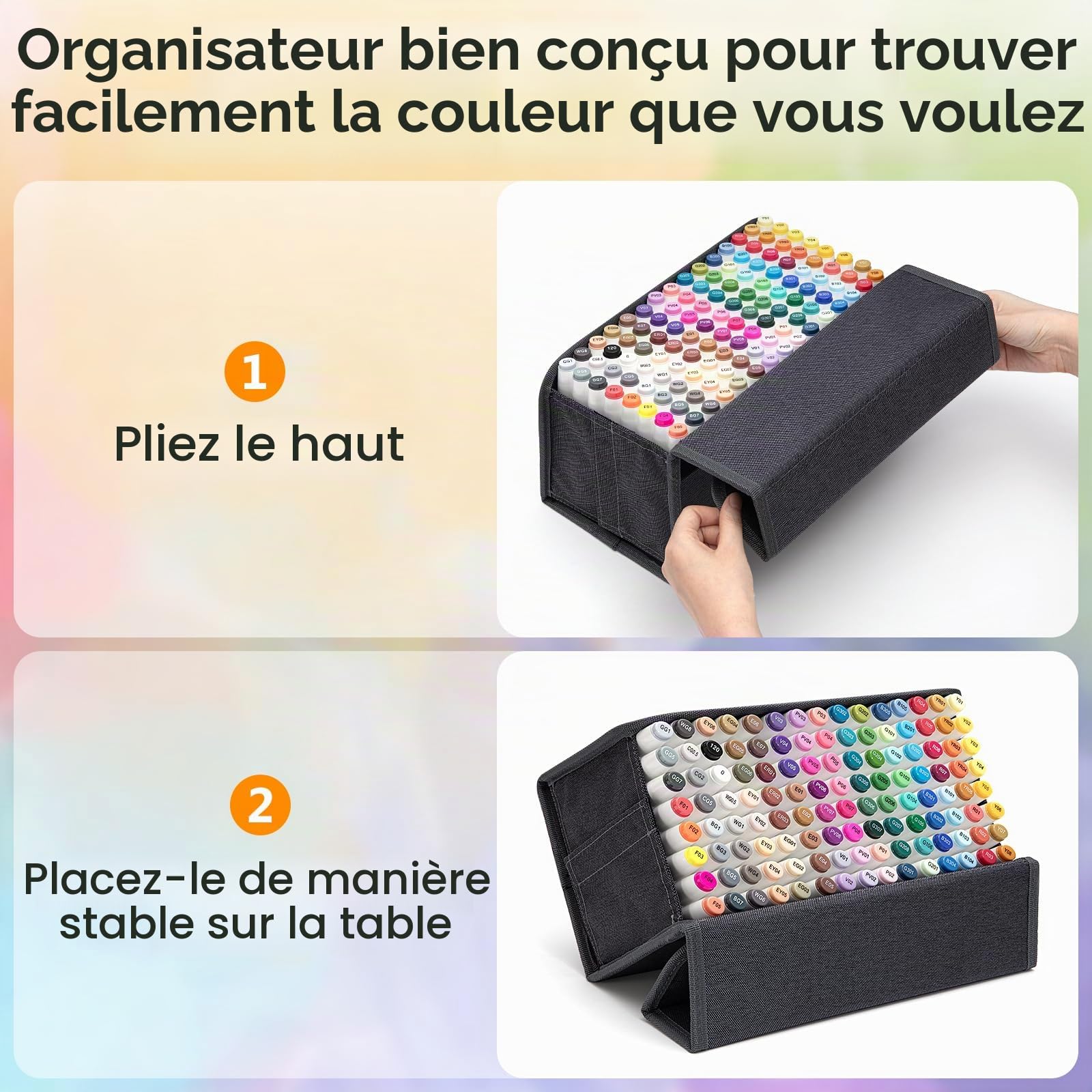 Profill 120 couleurs Ensemble de marqueurs, pinceau et pointe fine, encre plus grande pour les créateurs