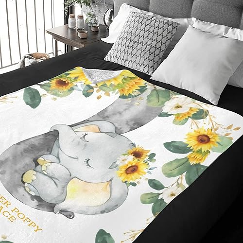 Miniatura 208 de Manta de bebé personalizada con nombre, mantas de bebé de elefante personalizadas para niñas, regalos de bebé, productos para bebés, mantas súper