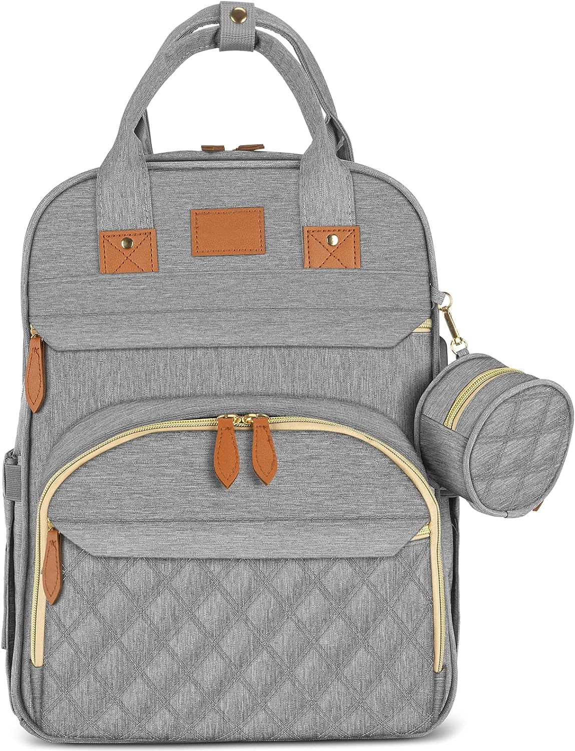 INDIROCKS Diaper Bag Backpack with Changing Station, Foldable Baby Diaper Bags Large Capacity Waterproof USB Charging Port, Mummy Bag for Baby Boy Girl-image-20