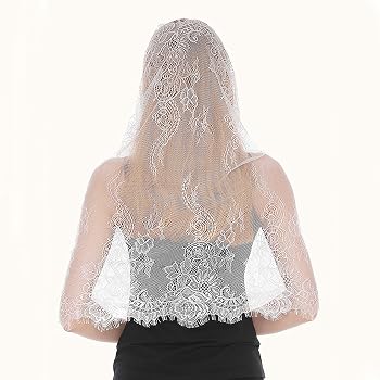 Voile Église Hayaww - Dentelle Boho Pour Messe, Mariage - Foulard Mantille Catholique - Pour Femmes