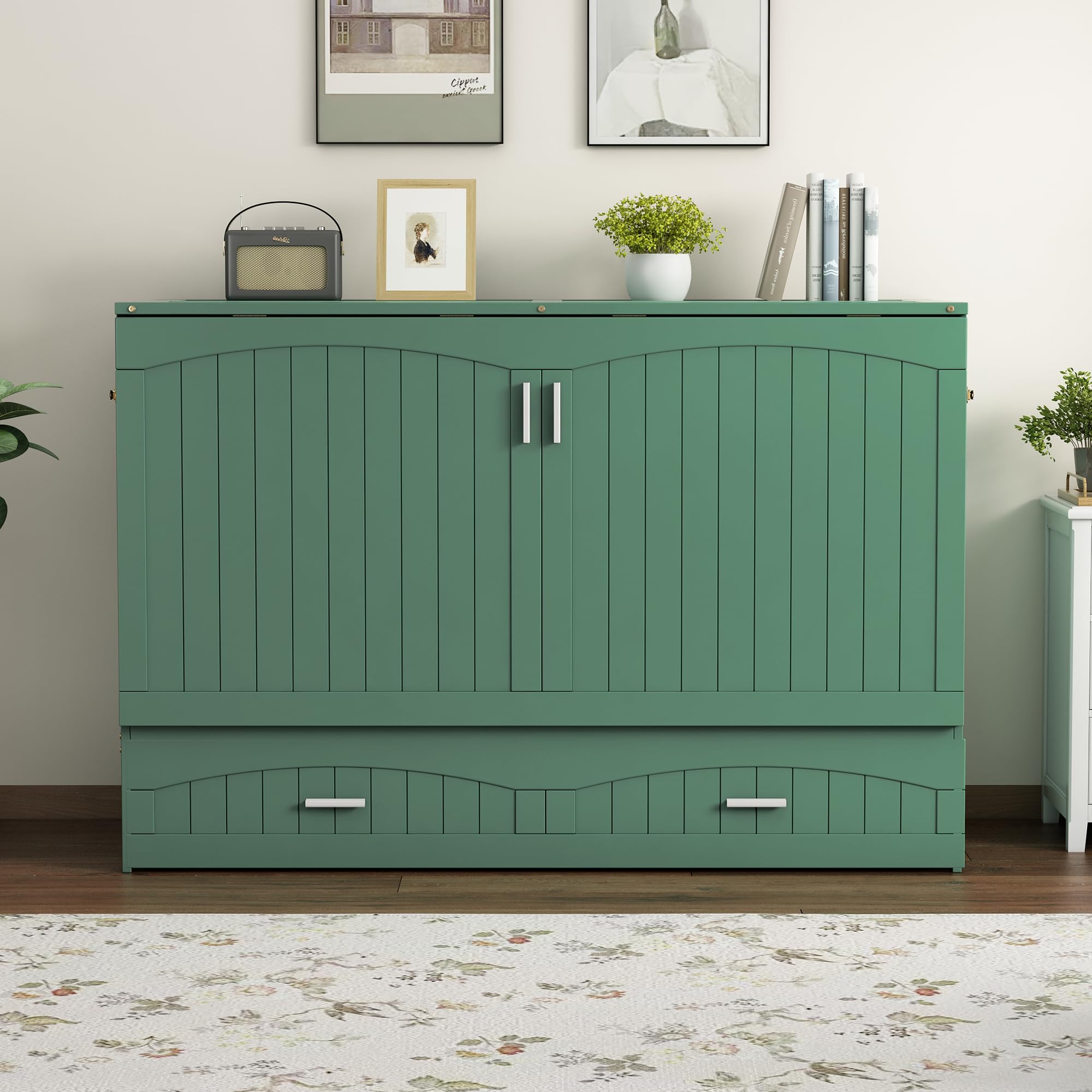 Amazon.com: CKLMMC Queen Size Murphy Bed with Built-in Charging Station ...