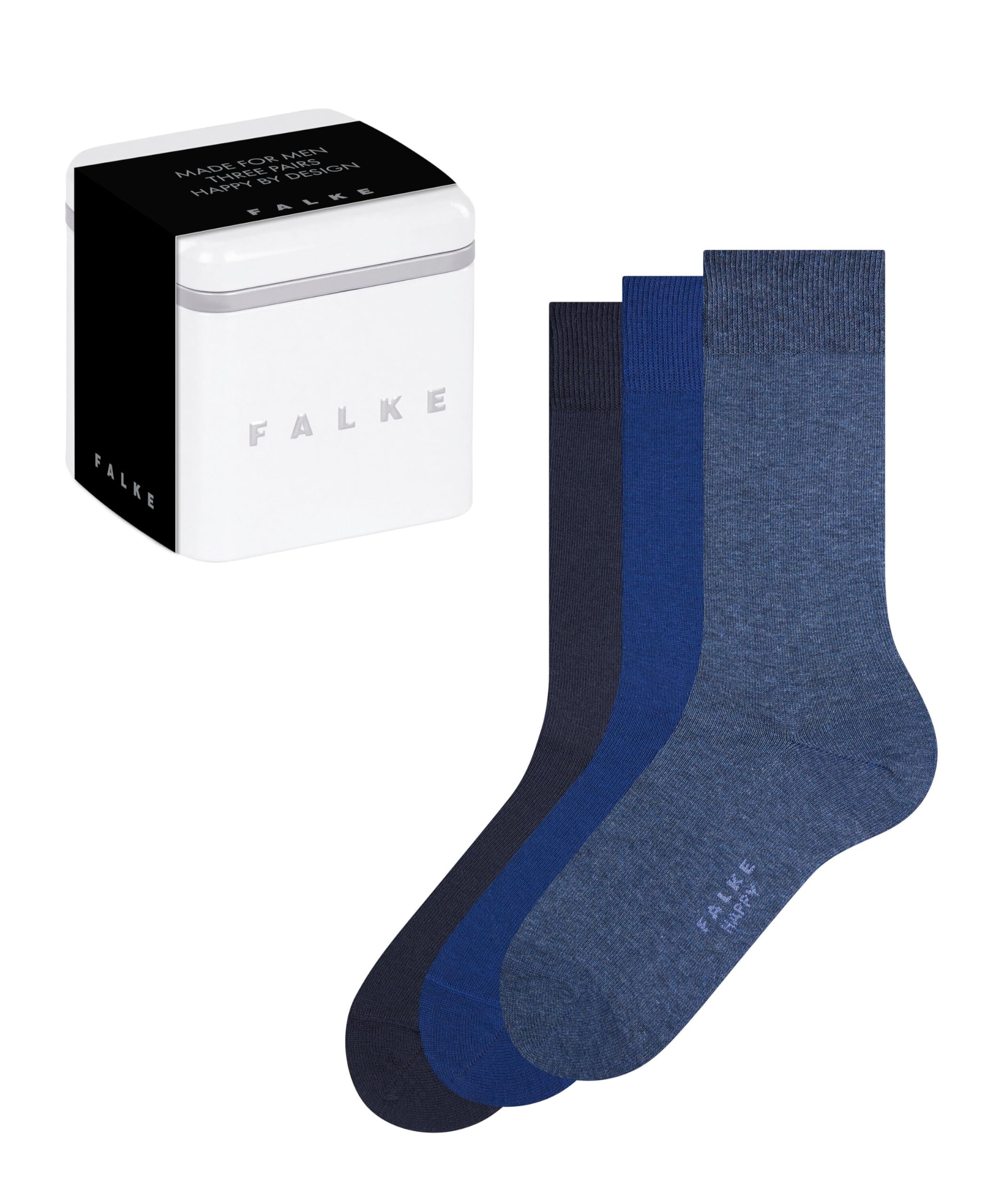 FALKE Men's Happy Box Uni Multipack M So Cotton Plain Socks 3 Pairs, Multicolor Sortiment 0060, 5.5-8