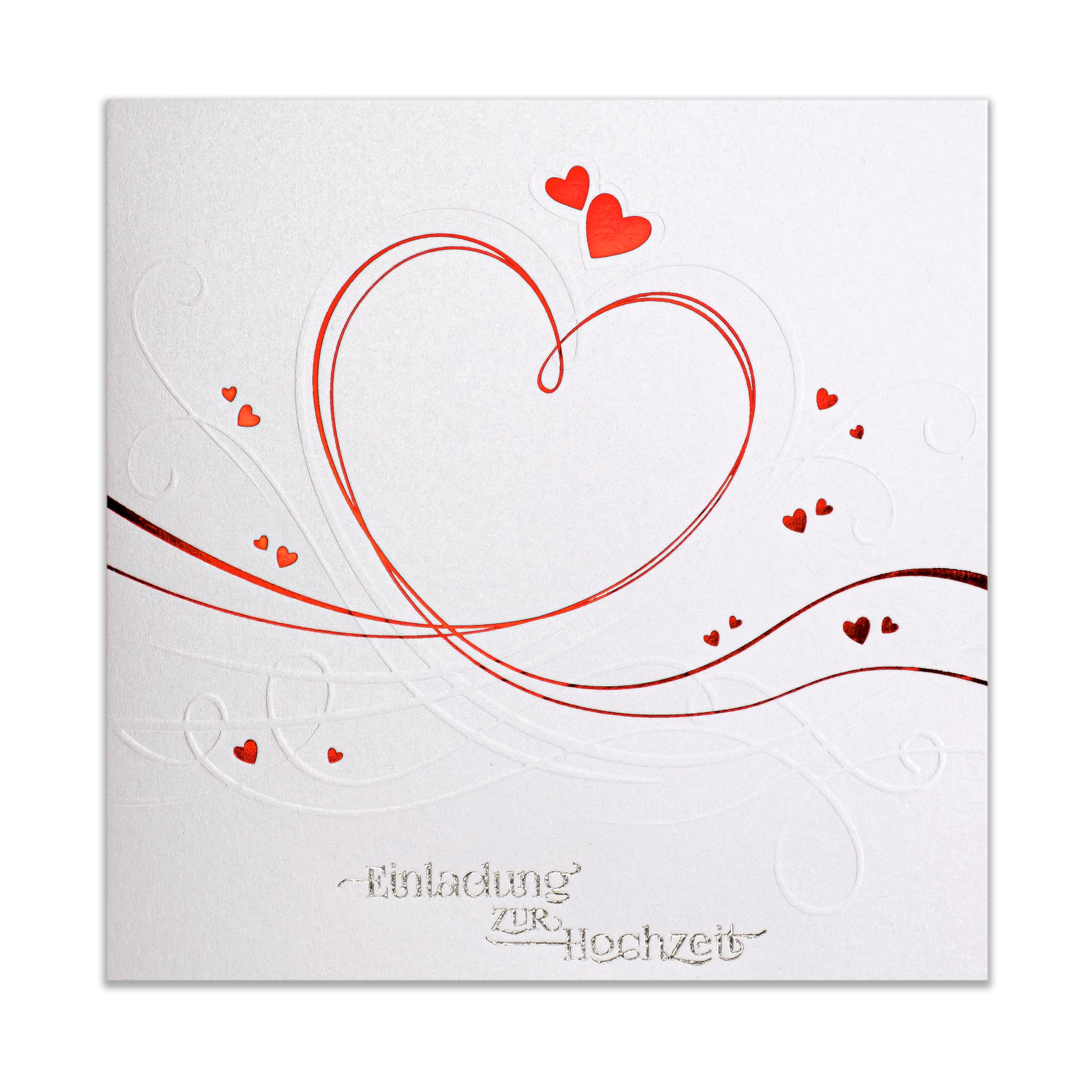art nuvo ZAP_DE_07 - Juego de 20 invitaciones de boda (135 x 135 mm, con inserciones y sobres impresos para boda), color rojo