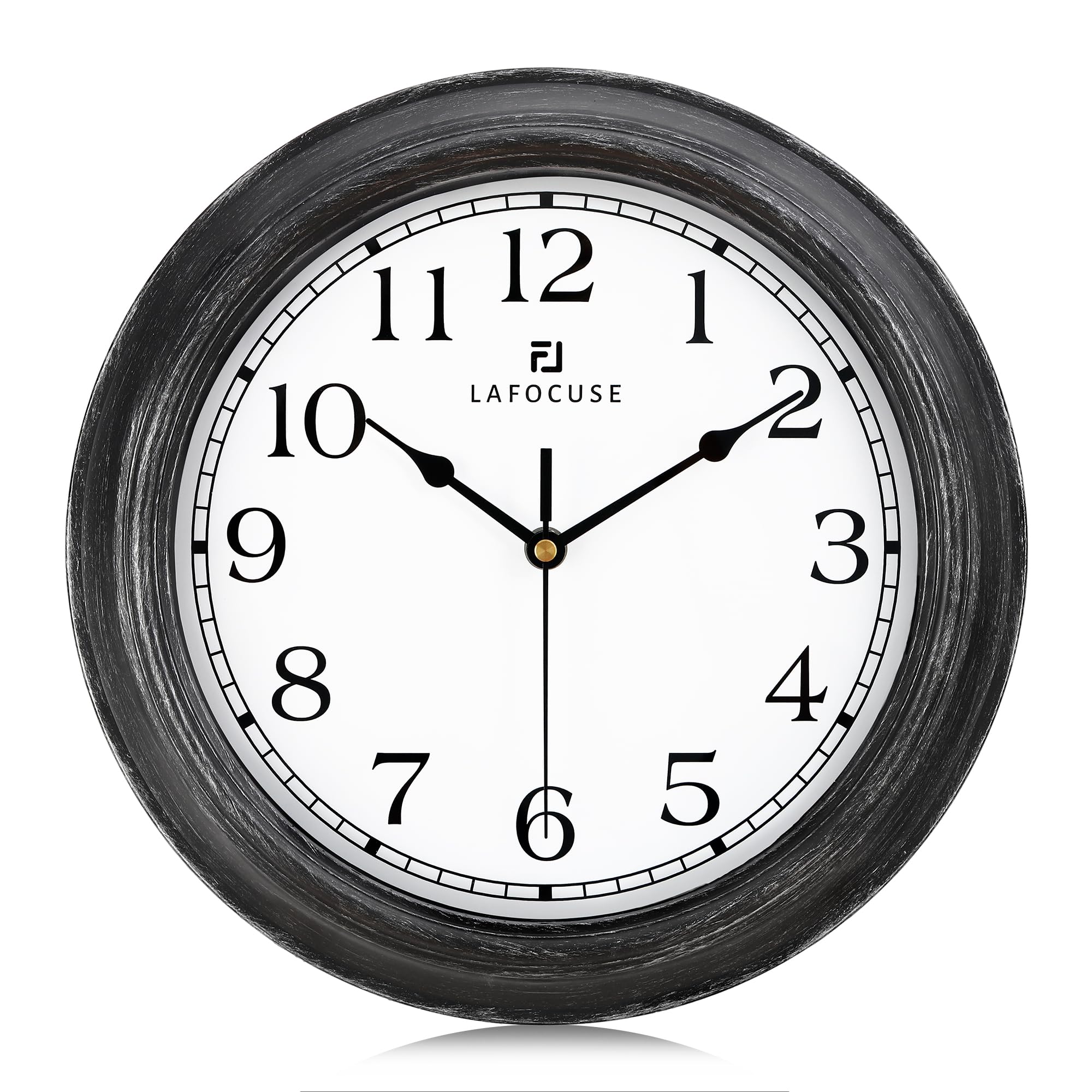 Lafocuse 30cm Reloj de Pared Negro Vintage, Silencioso Reloj Rustico Retro, Clasico Antiguos Decoracion sin Tictac para Salon Cocina Dormitorio Oficina