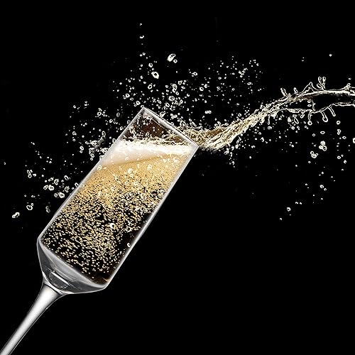 Miniatura 4 de Juego de copas de champán de cristal de 6 a 8 onzas, elegantes copas de champán, sopladas a mano, modernas copas de champán, caja de regalo, para