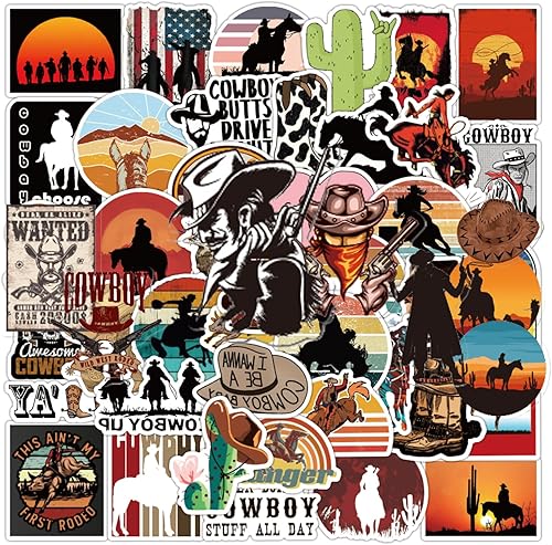 Calcomanías de vaquero y vaquera, 100 unidades, exclusivas para el día de San Valentín, calcomanías de vinilo Country Western, calcomanías de