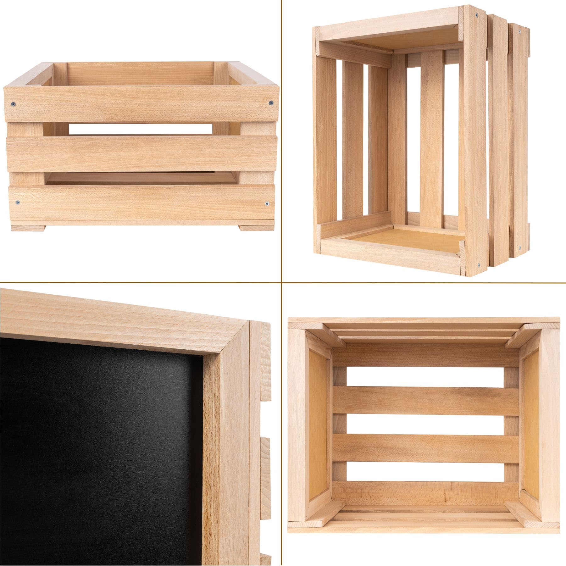 Creative Deco Porta Vinili con Lavagna, 46 x 36 x 29 cm | In legno di faggio, con lavagna, capacità fino a 80 dischi, contenitore da terra per vinili