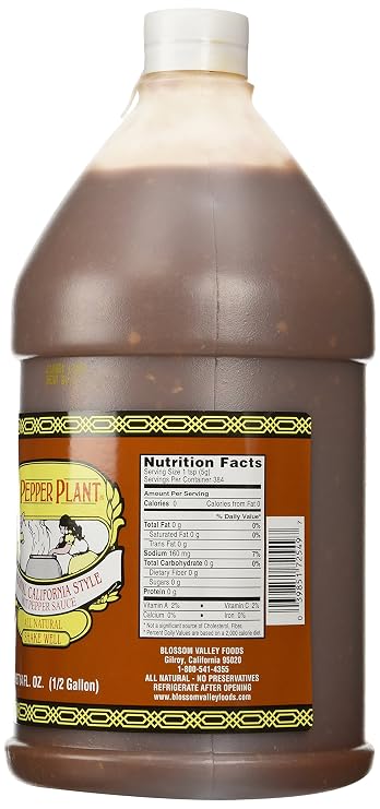 Pepper Plant California Style Hot Sauce (Original, 64 Fl. Oz.)