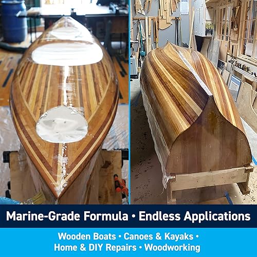 Miniatura 3 de TotalBoat Kit de epoxy de alto rendimiento, resina cristalina de grado marino y endurecedor para carpintería, fibra de vidrio y construcción y