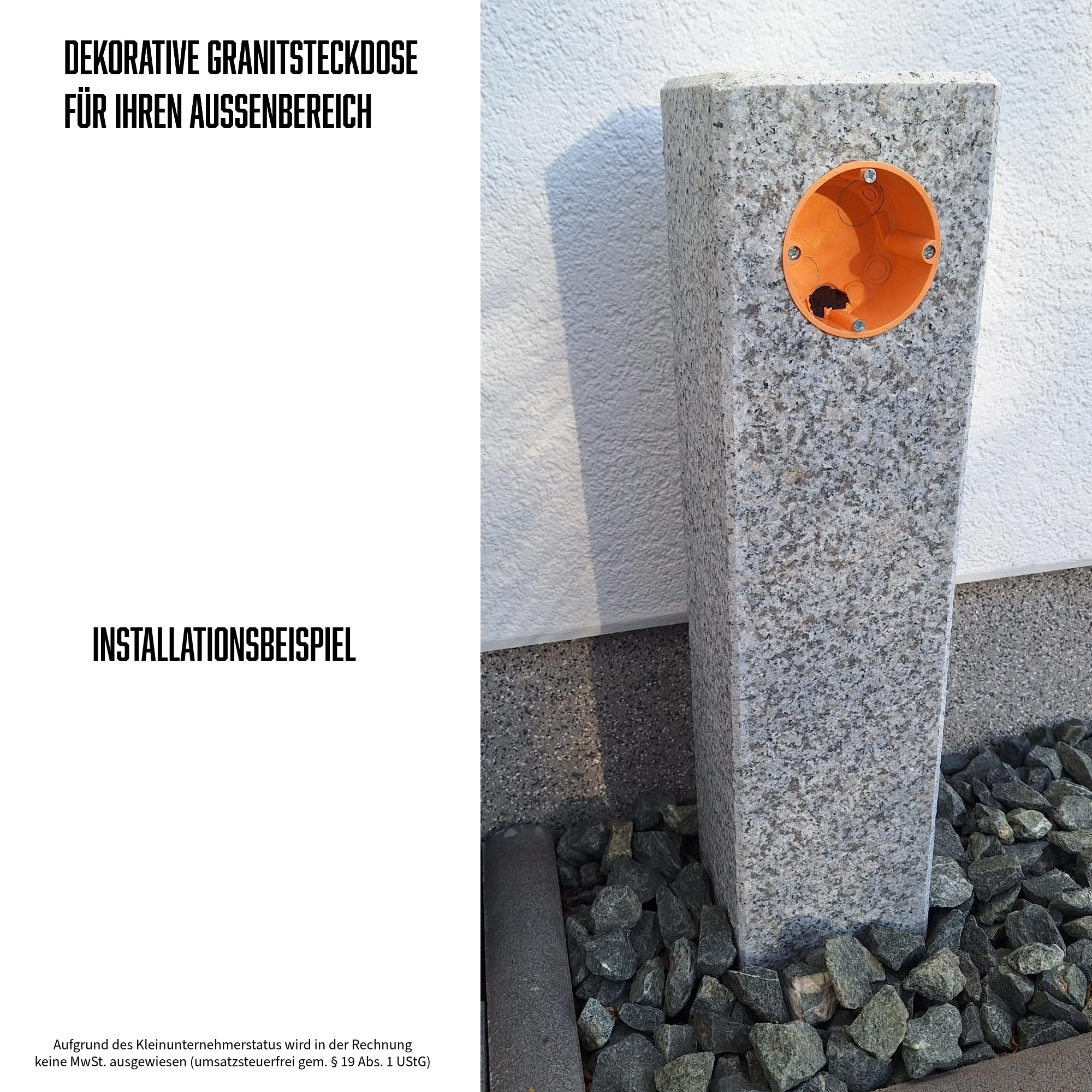 Doppelsteckdose Granit Naturstein G603 50x 12 x 12 cm Granitsteckdose Gartensteckdose Außensteckdose Natursteinsteckdose Doppelsteckdose Granitpalisade Steckdosensäule Steinsteckdose
