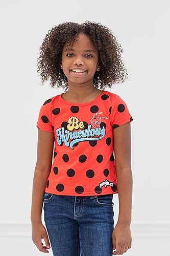 Miniatura 6 de Miraculous Ladybug Cat Noir Rena Rouge - Paquete de 2 camisetas para niñas pequeñas y grandes