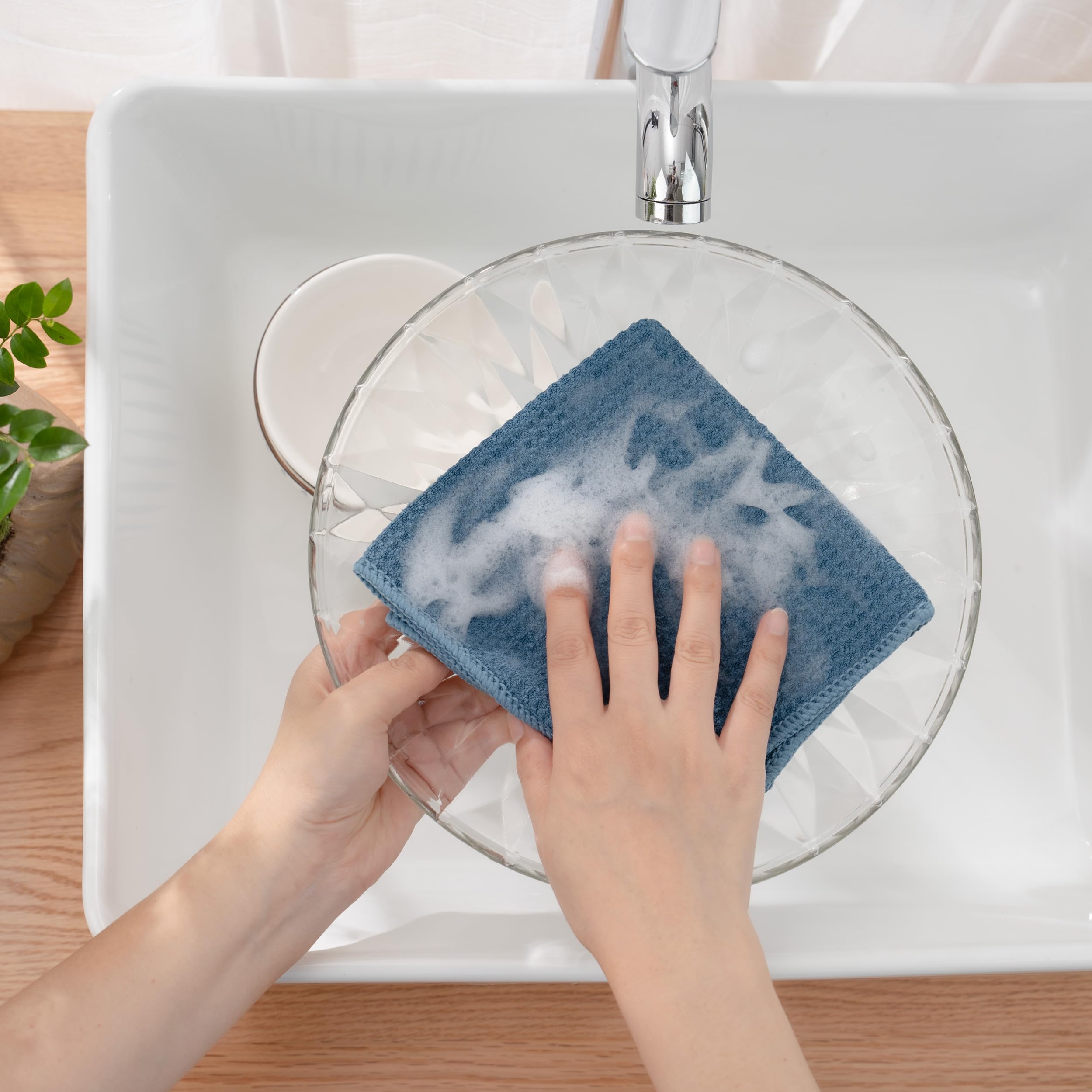MICROFI Paños de cocina y cocina de microfibra, tejido gofre, 12 x 12 pulgadas, juego de 6