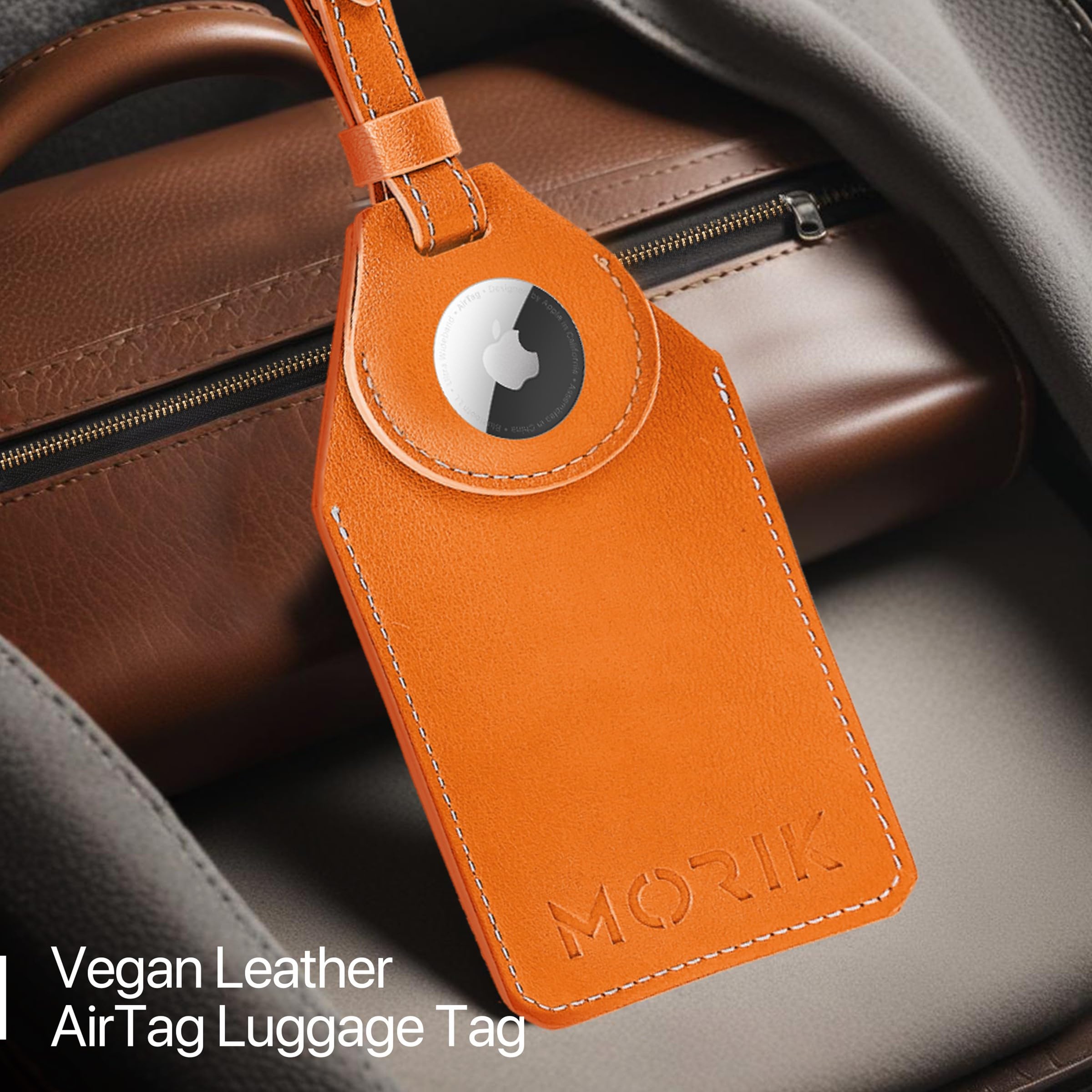 Amazon.com: MORIK Secret AirTag Leather Luggage Tag Tracking