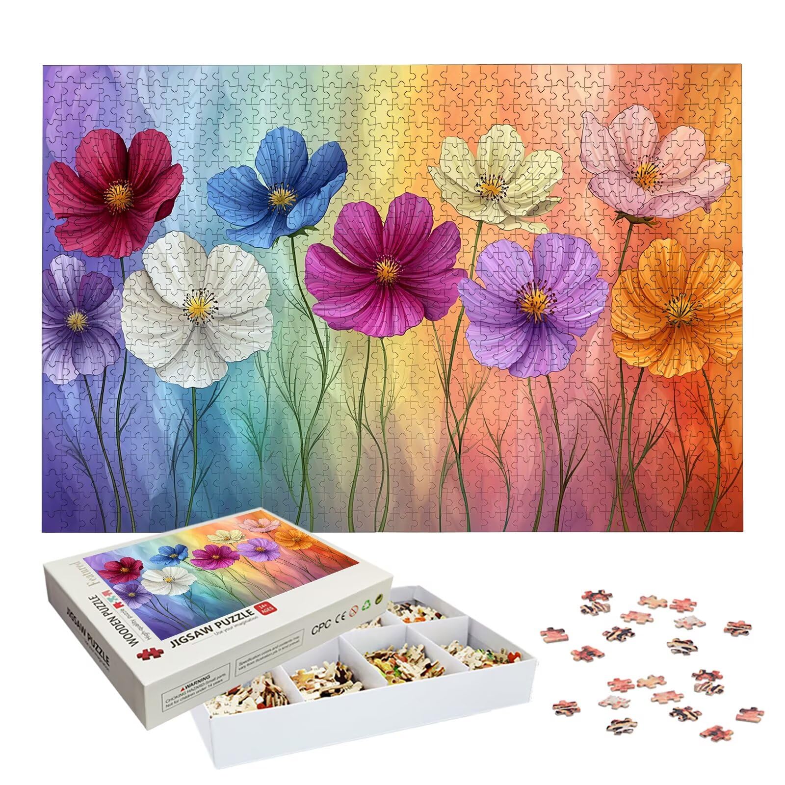 Puzzle 2000 Pezzi Fiore, Puzzle Colorato 2000 Pezzi Arte per Adulti e Bambini, Misura: 99.5x70.5 cm, Puzzles Legno per Adulti con Squisita Scatola di Imballaggio, Idea Regalo Donna, Regalo Uomo, -8833