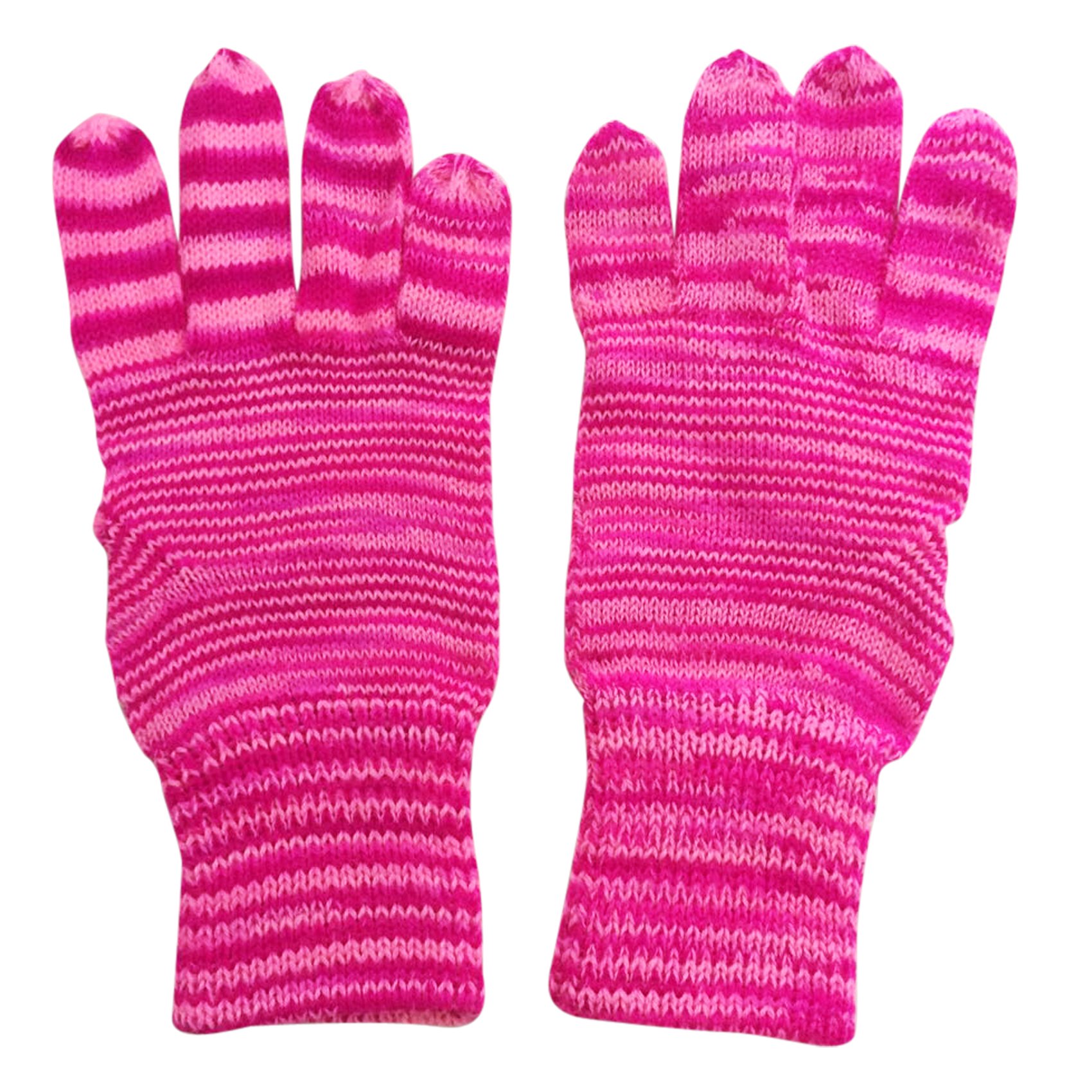 Men & Women Woolen Acro Wool Knit Gloves with solid pattern,comfortable, warm, cozy for winter (Pink)-image-9