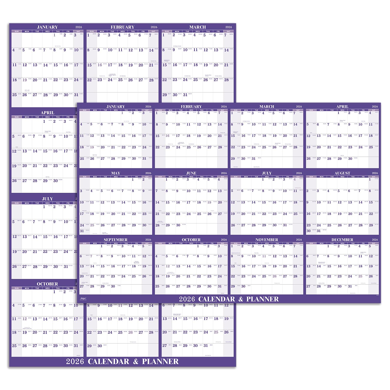 2026 Dry Erase Calendar for Wall - Dry Erase Wall Calendar 2026, JAN.2026 - DEC.2026, 2026 Yearly Wall Calendar, 34.8" x 22.9", 2026 Dry Erase Calendar with Julian Date, Vertical/Horizontal