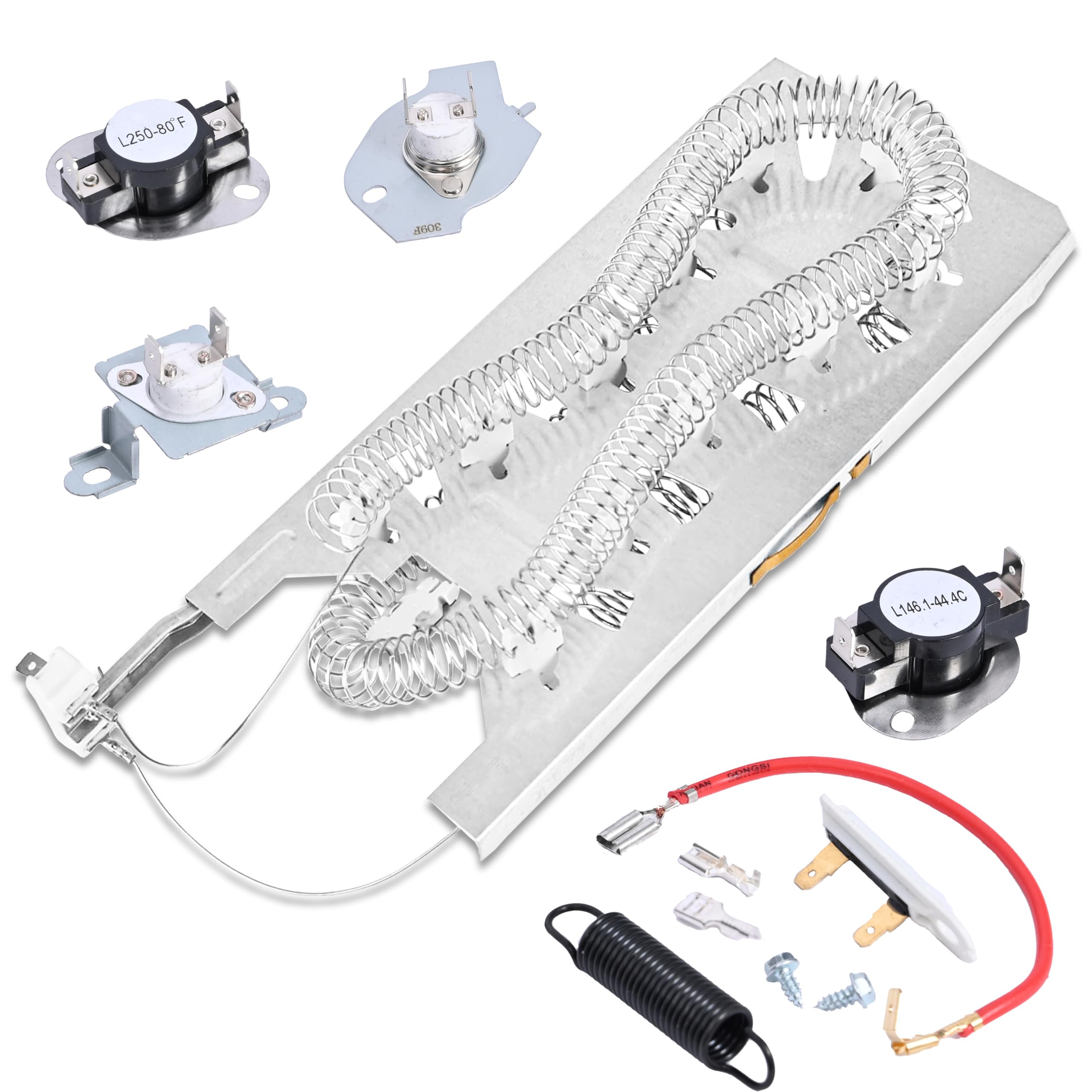 dryer heating element kit fit for kenmore elite he3, heating element 1066002010 11068002010 11067102310 11068002011 11082822102 11082822103 11082824102 11084831301 11082824103 11082826102
