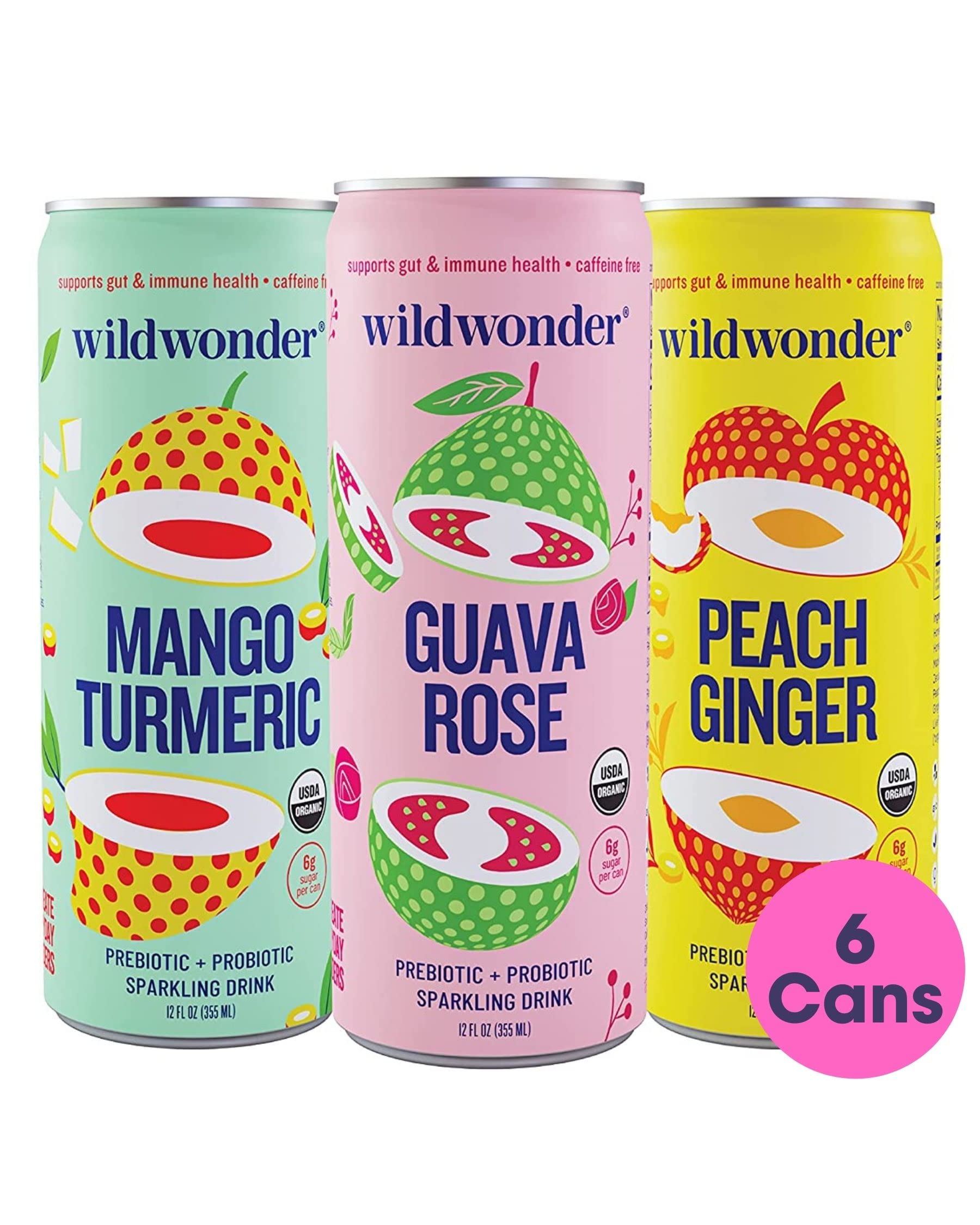 Buy Wildwonder Sparkling Probiotic Juice Drink w/ Gut Health Immunity & Digestion Support, w/ 5g