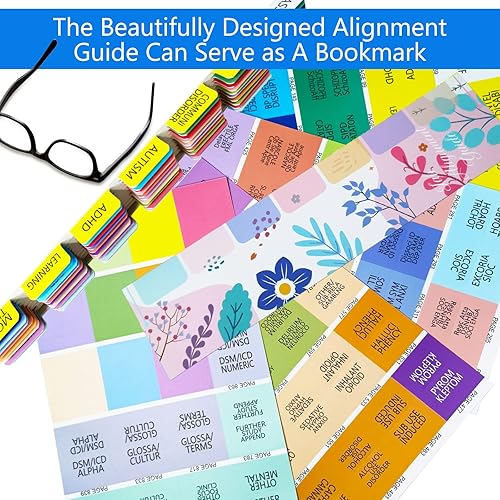 Miniatura 4 de Fichas de índice para DSM-5-TR, DSM-5, funciona para la última versión DSM-V-TR 2022, 18 pestañas en blanco incluidas, codificadas por colores y