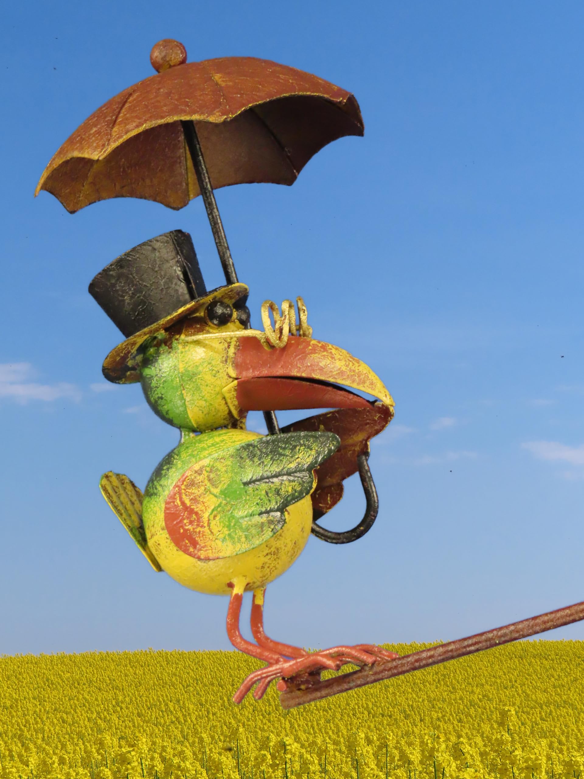 Pommerntraum ®| Windspiel Rabe Gartenwippe Metallwindspiel Vogel Vögel