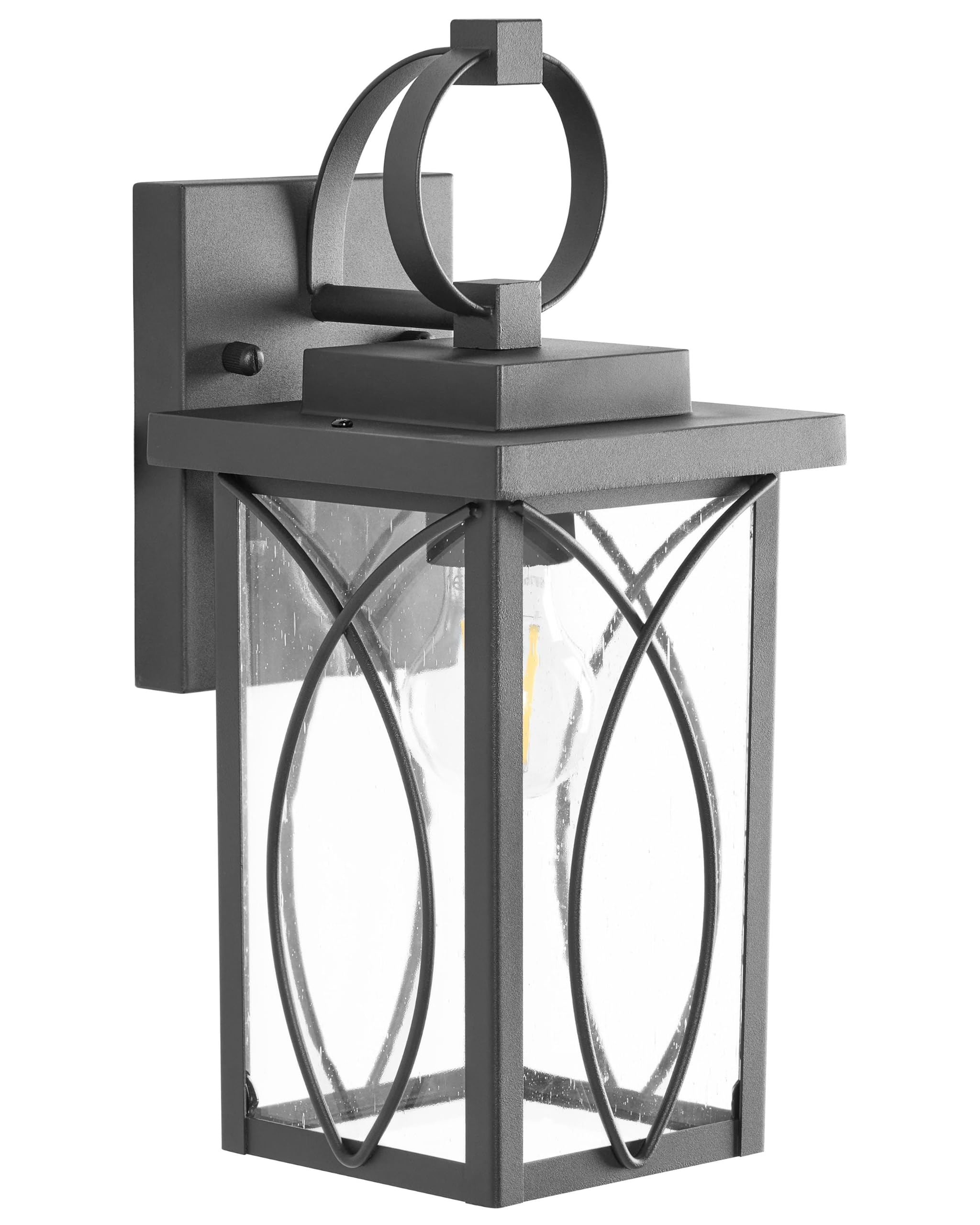 Kinkiet zewnętrzny metalowy lampa ścienna ogrodowa nad drzwi wejściowe czarny Buzau