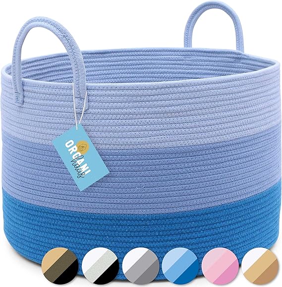 Youyijia Geflochtener Wäschekorb 50x50x33cm – Bunt, Stabil & Faltbar Für Spielzeug & Kleidung