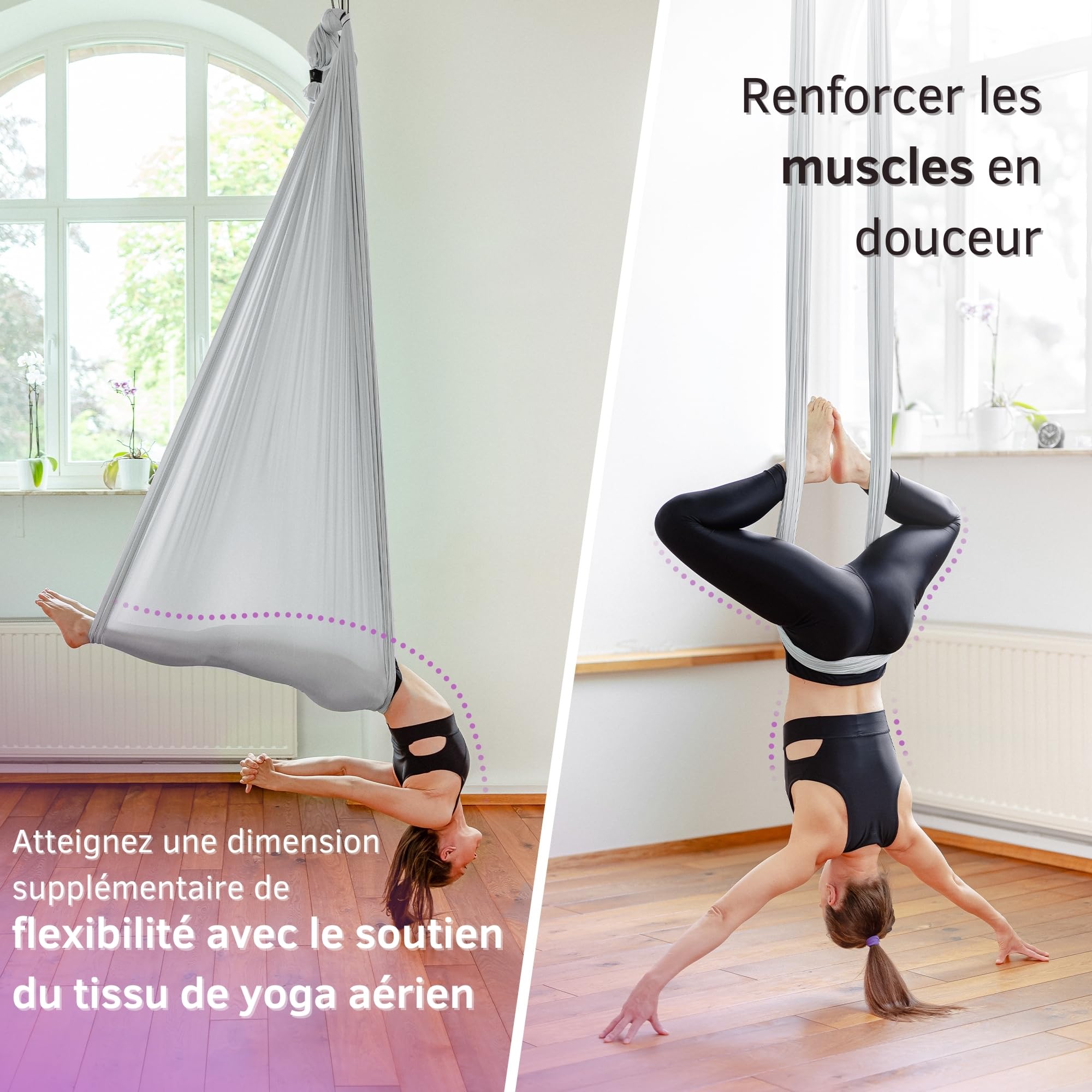 Yosana Hamac | Kit Complet avec Fixation | Sécurité testée jusqu'à 300 kg | Tissu Nylon de Haute qualité 5m x 2,6m