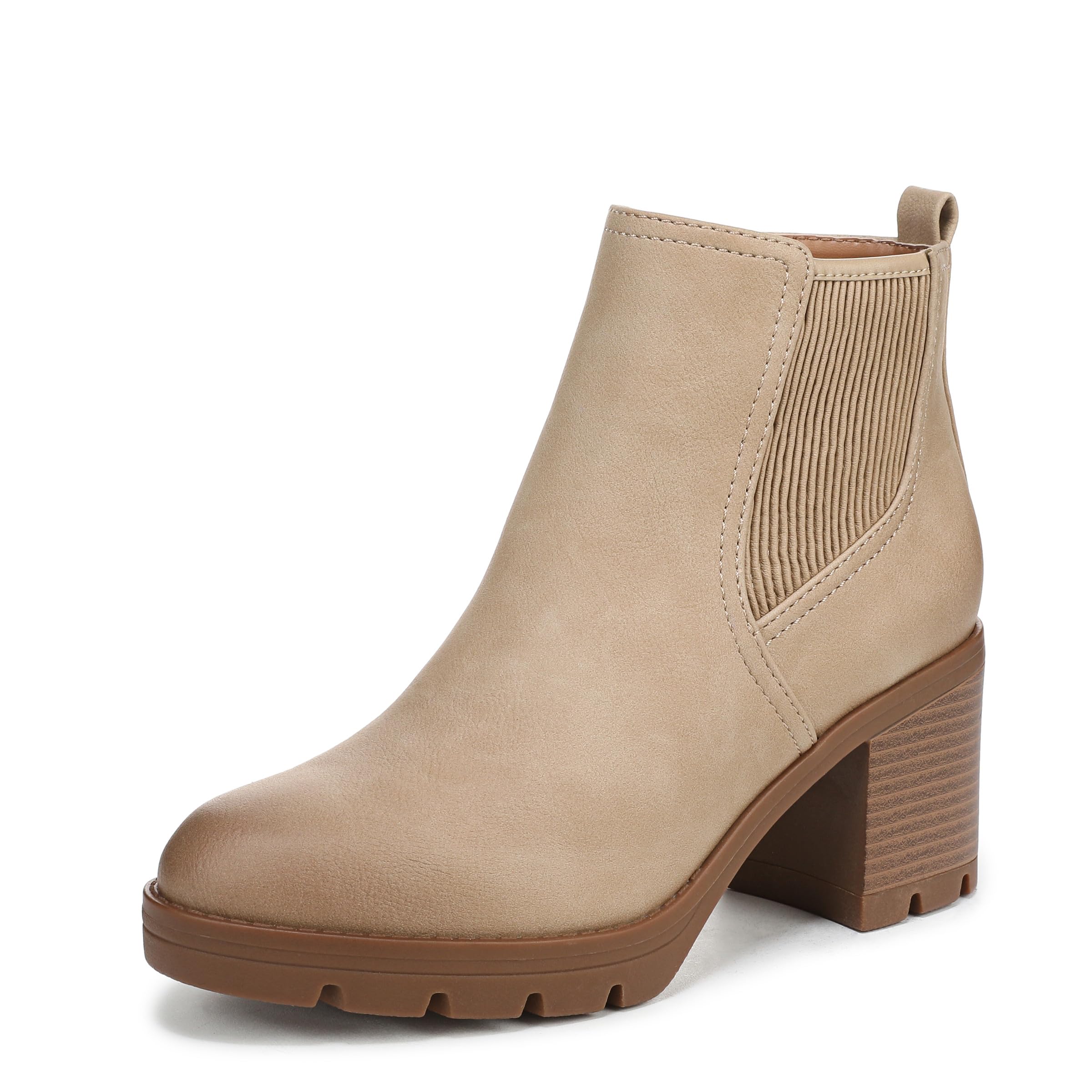 Naturalizer Womens Madalynn Gore Lug Sole Heeled Ankle Bootie