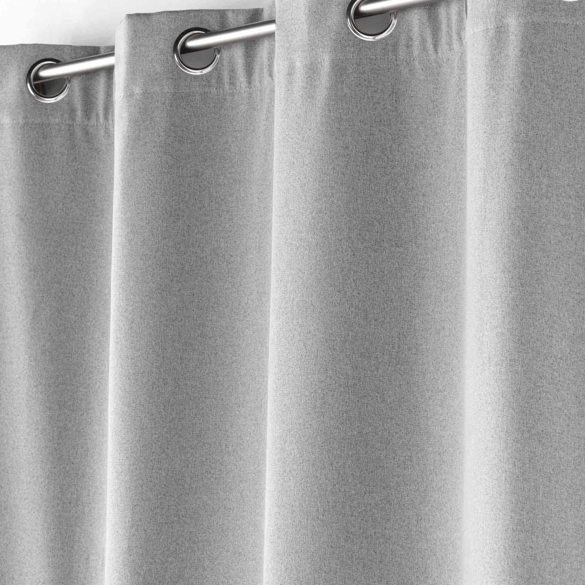 Douceur d'Intérieur, Tenda con occhielli, 140 x 260 cm, colore: grigio isolante, Jupiter