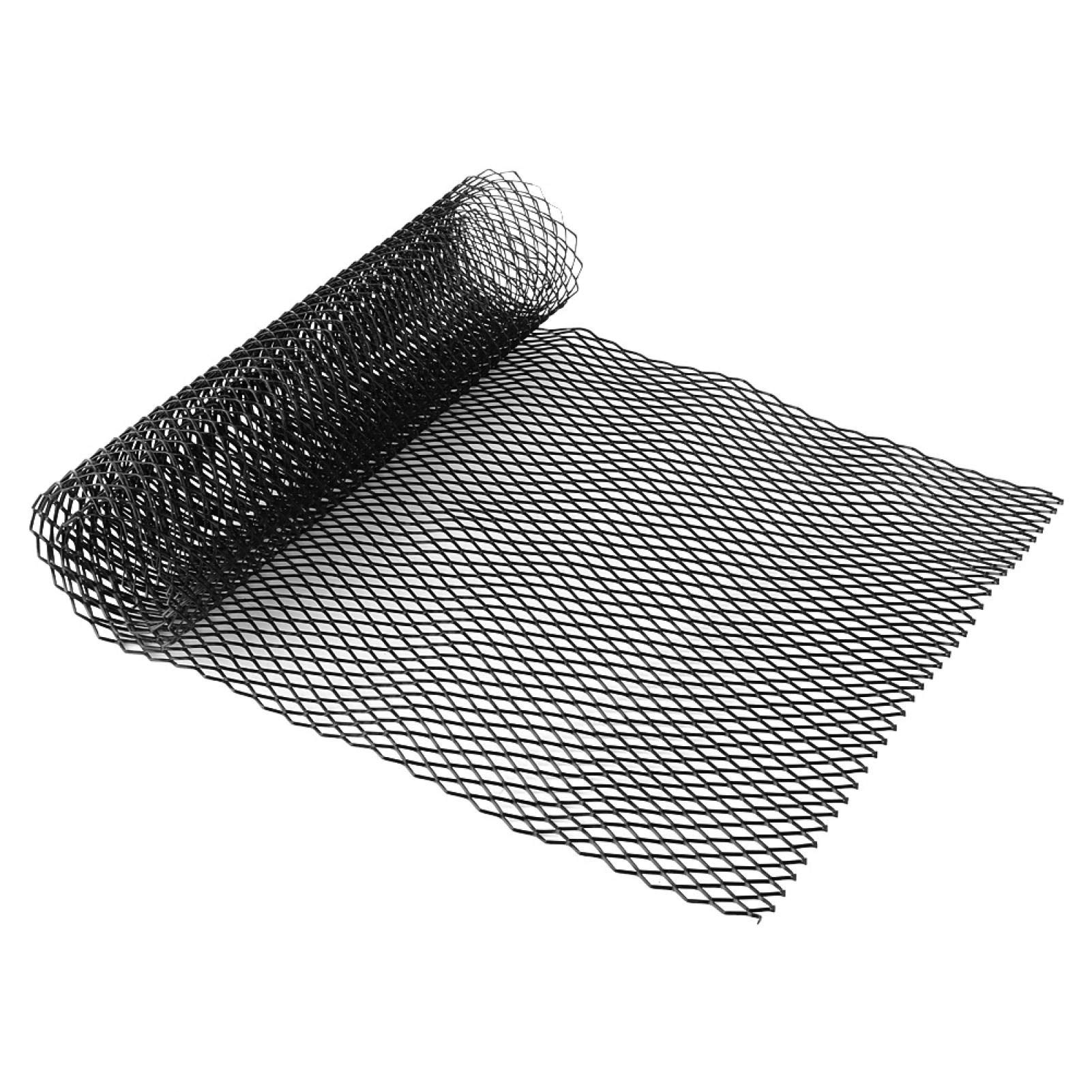 Griglia per auto, nera per auto, 120 x 40, Dioche 8 x 16 mm, in lega di alluminio, griglia per auto, griglia a rete per paraurti e paraurti rombico, universale