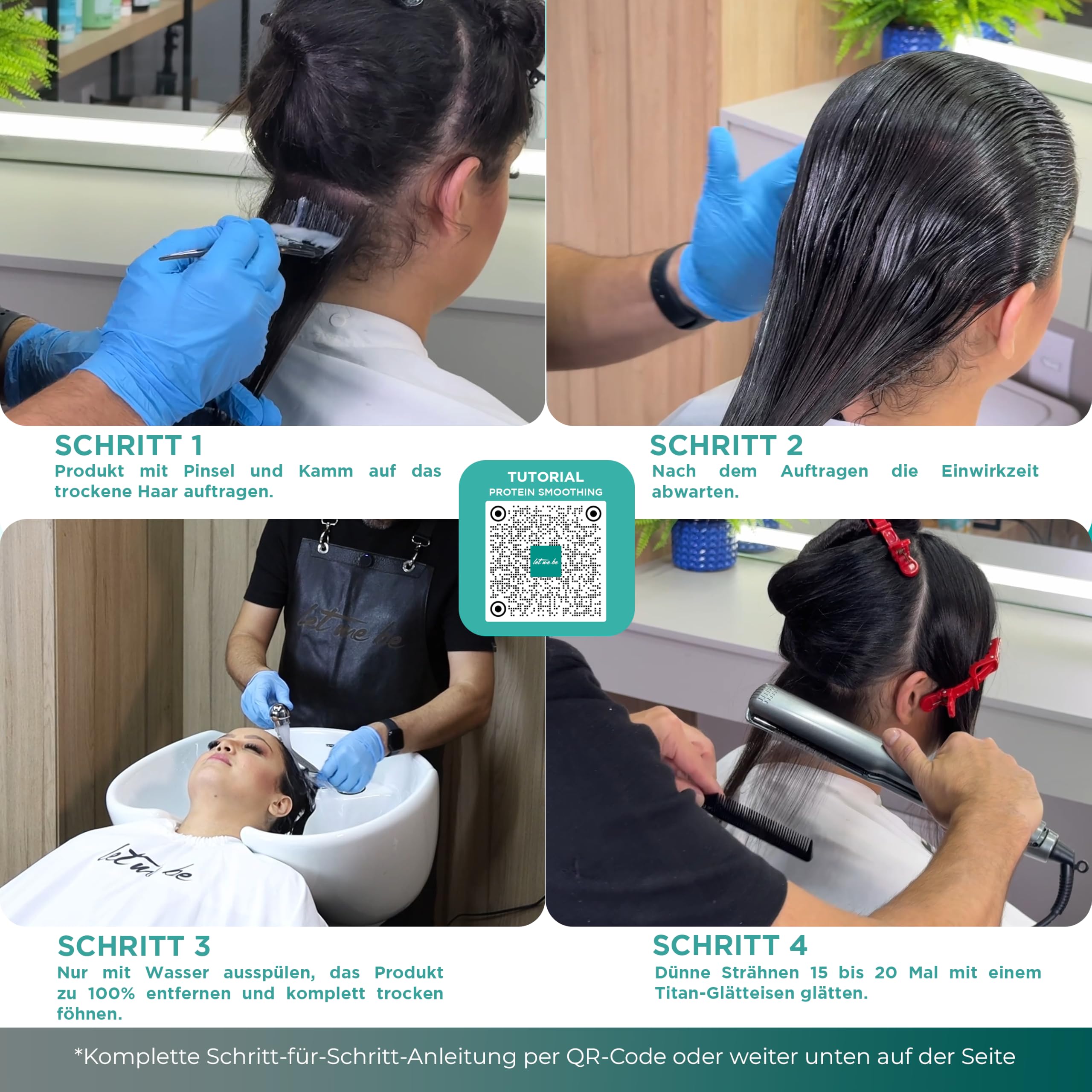 Let Me Be – Protein Smoothing, Organische Brasilianische Keratin-Haarglättung in 1 Schritt, Formaldehydfrei, mit hydrolysiertem Keratin, Professionelle Ergebnisse bis zu 6 Monate – 500ml