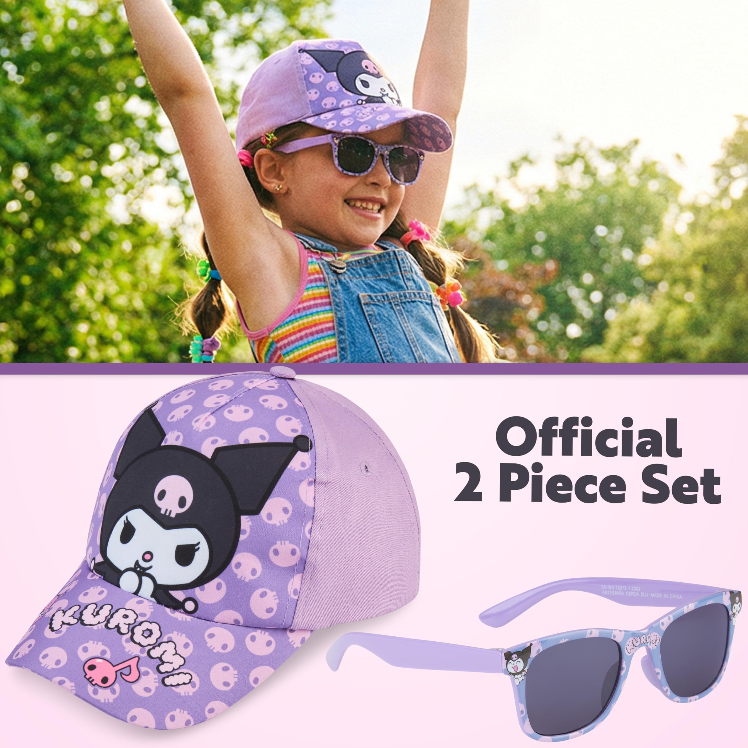 Disney Stitch | Hello Kitty | Care Bears Set Gafas de Sol y Gorra Niña, Protección UV400, Gorra Ajustable, Accesorios de Viaje, Regalo para Niña — view 2