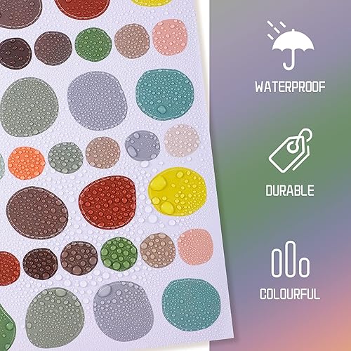 Miniatura 10 de Epakh Calcomanía de pared de lunares de Navidad, regalo bohemio de arco iris para niños y niñas, dormitorio, sala de estar, aula, sala de juegos,