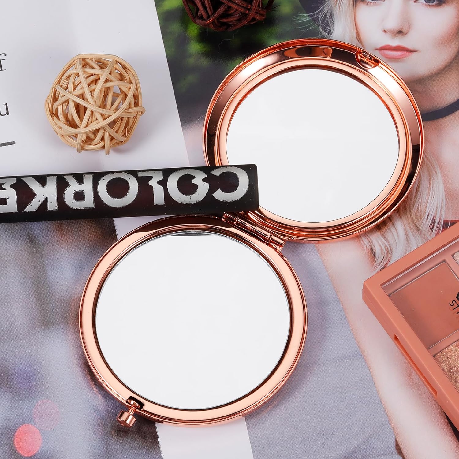 Stocking Stuffers for Teen Girls 16-18 Christmas Granddaughter Gift from Grandpa to Granddaughter Teen Girls Birthday Valentine's Day Graduation Gifts for Granddaughter Girls Rose Gold Compact Mirror - Image 7